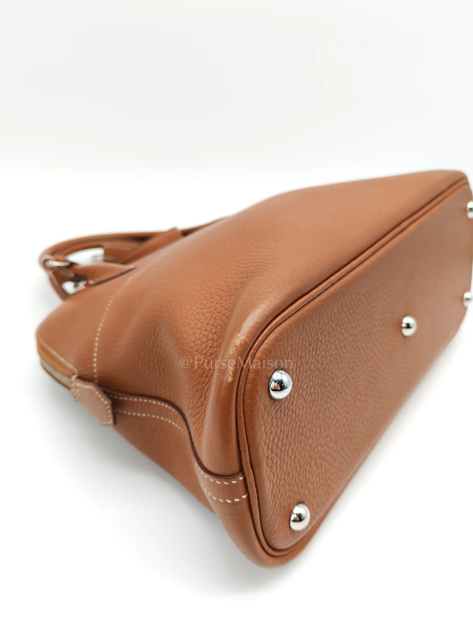 Hermes Bolide 31 Gold Taurillon Clemence Leather in Palladium Hardware Stamp C(2018) - Image 8