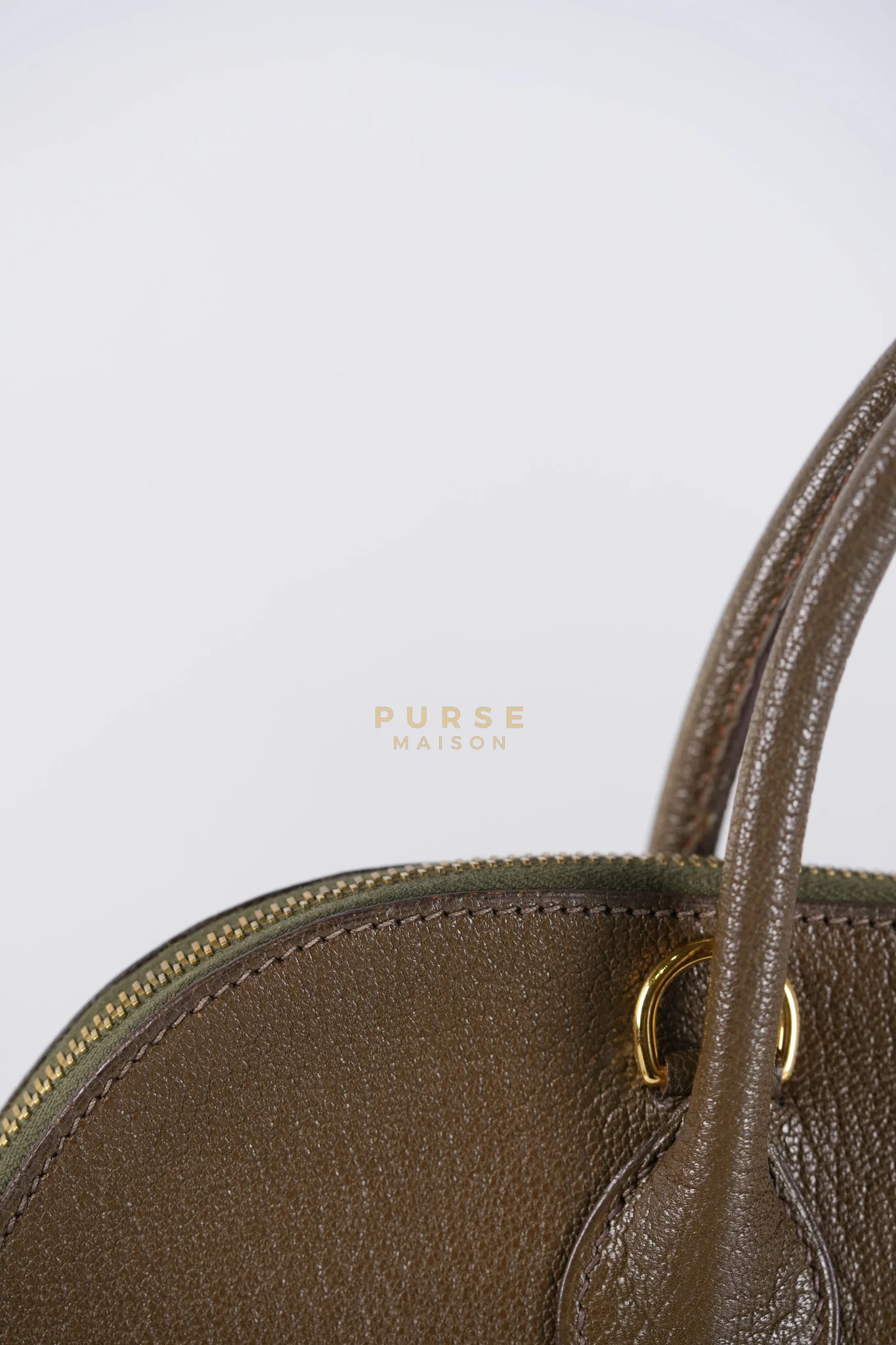 Hermes Bolide 35 in Dark Toupe Chèvre Mysore Leather Gold Hardware Stamp F Square(2002) - Image 19