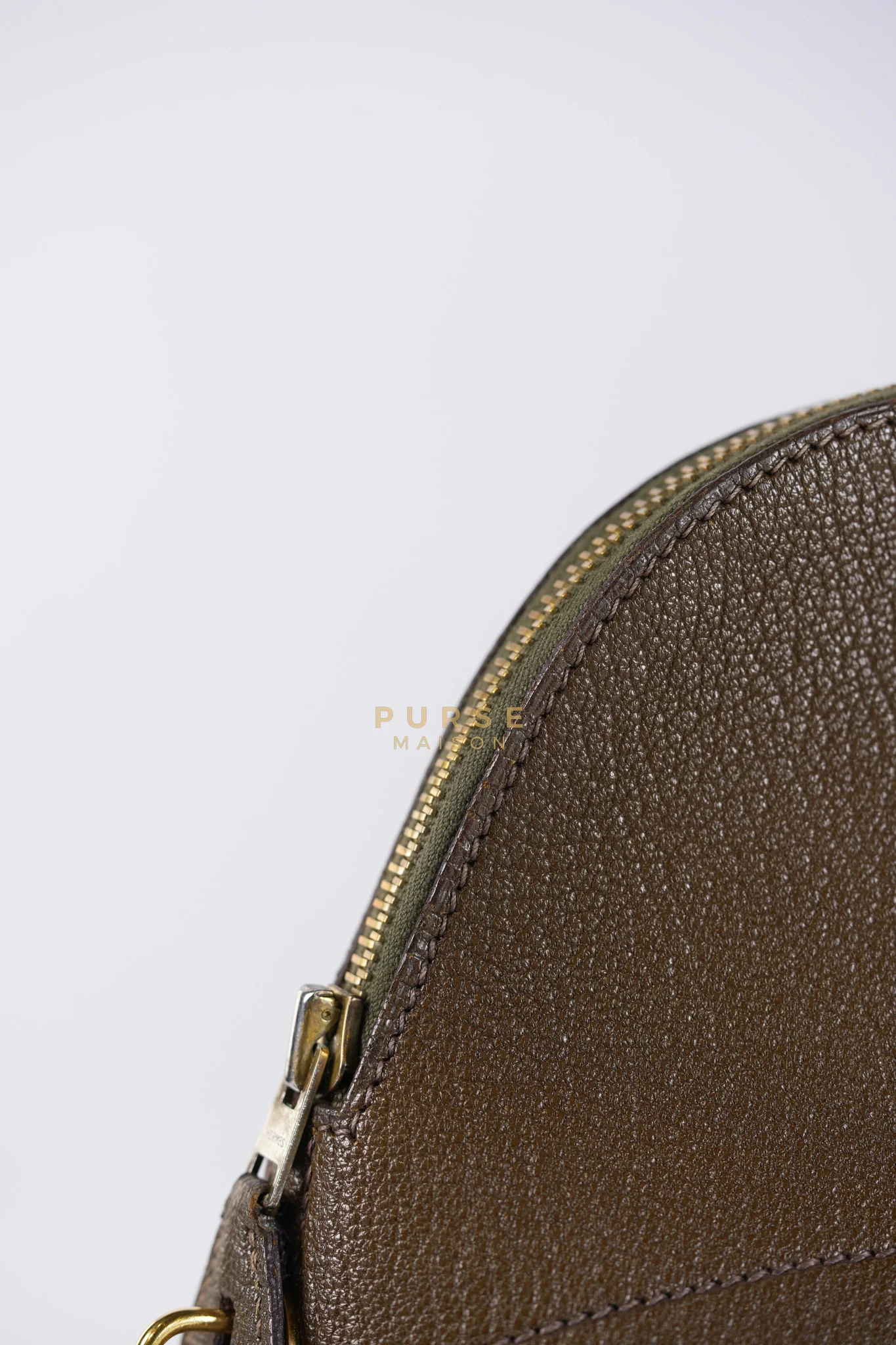 Hermes Bolide 35 in Dark Toupe Chèvre Mysore Leather Gold Hardware Stamp F Square(2002) - Image 21