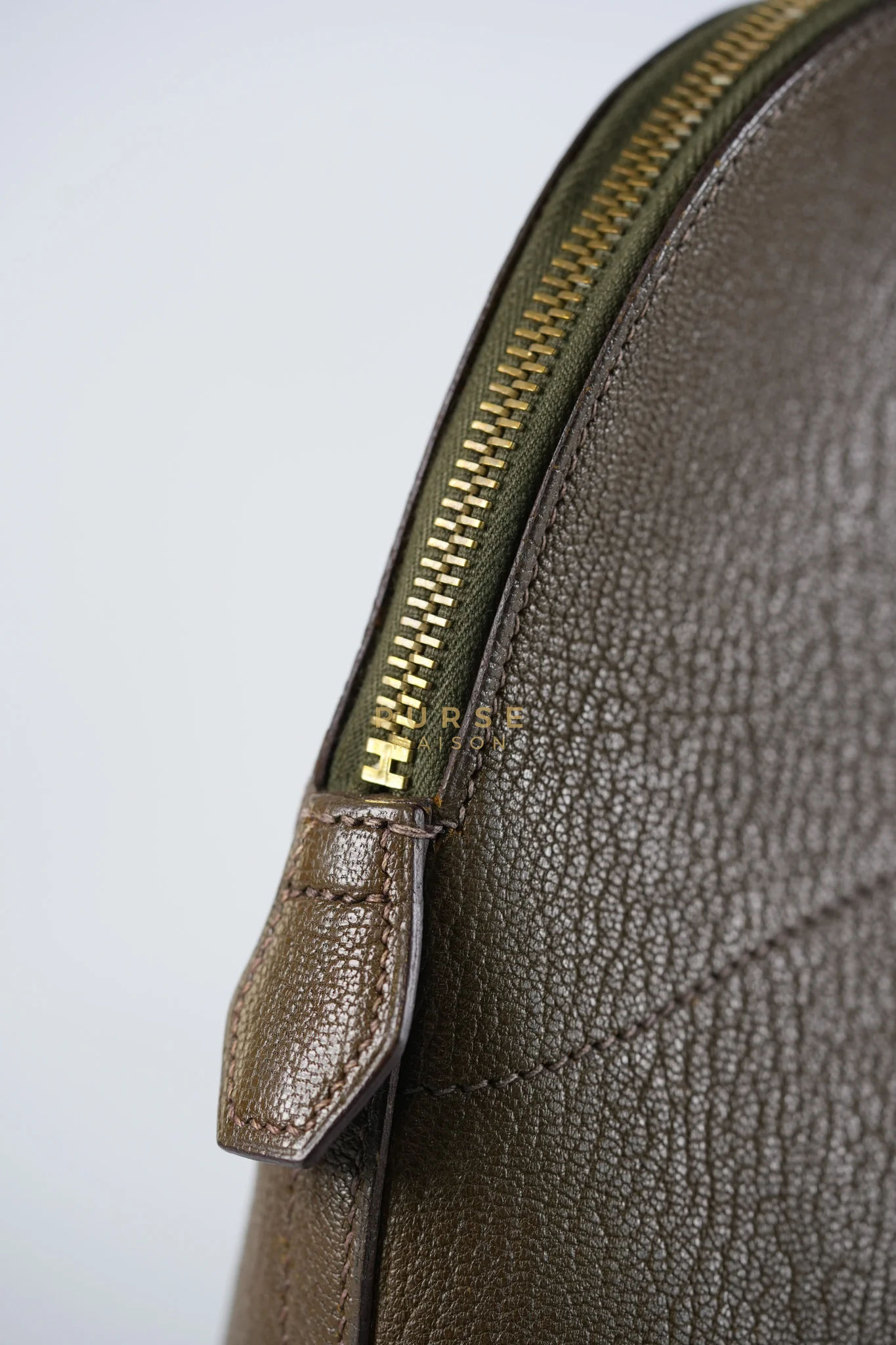 Hermes Bolide 35 in Dark Toupe Chèvre Mysore Leather Gold Hardware Stamp F Square(2002) - Image 23