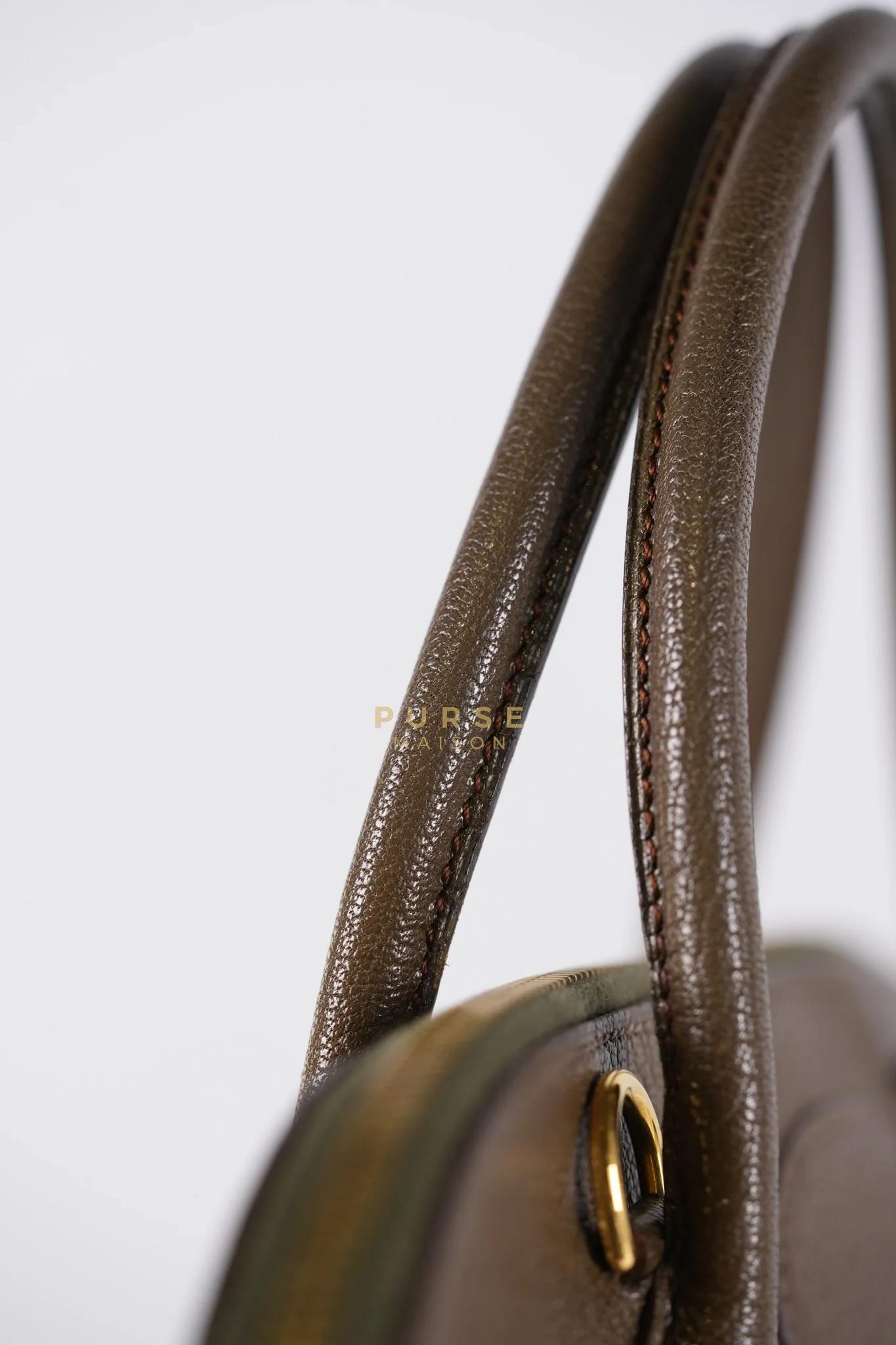 Hermes Bolide 35 in Dark Toupe Chèvre Mysore Leather Gold Hardware Stamp F Square(2002) - Image 27
