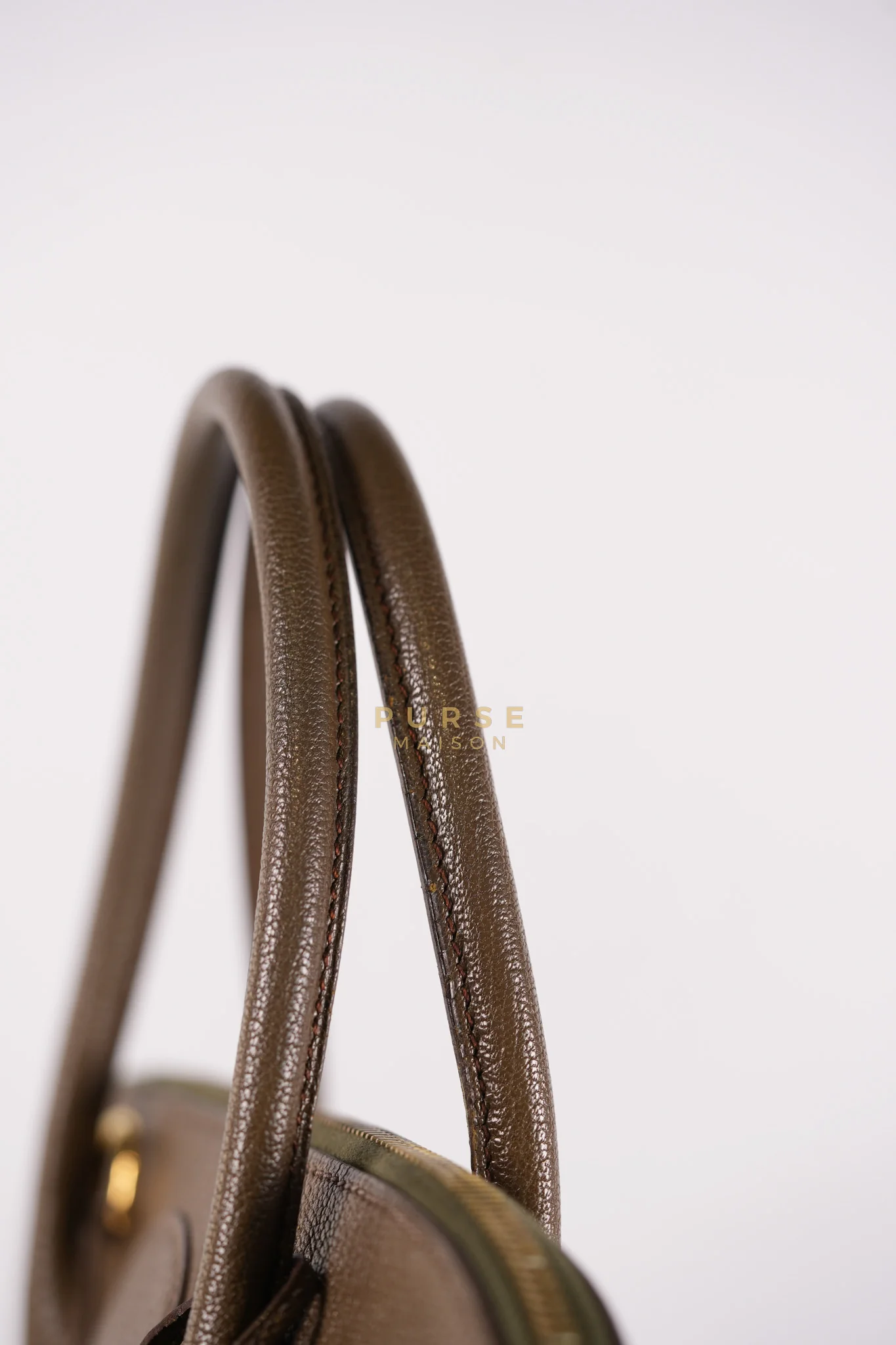Hermes Bolide 35 in Dark Toupe Chèvre Mysore Leather Gold Hardware Stamp F Square(2002) - Image 28