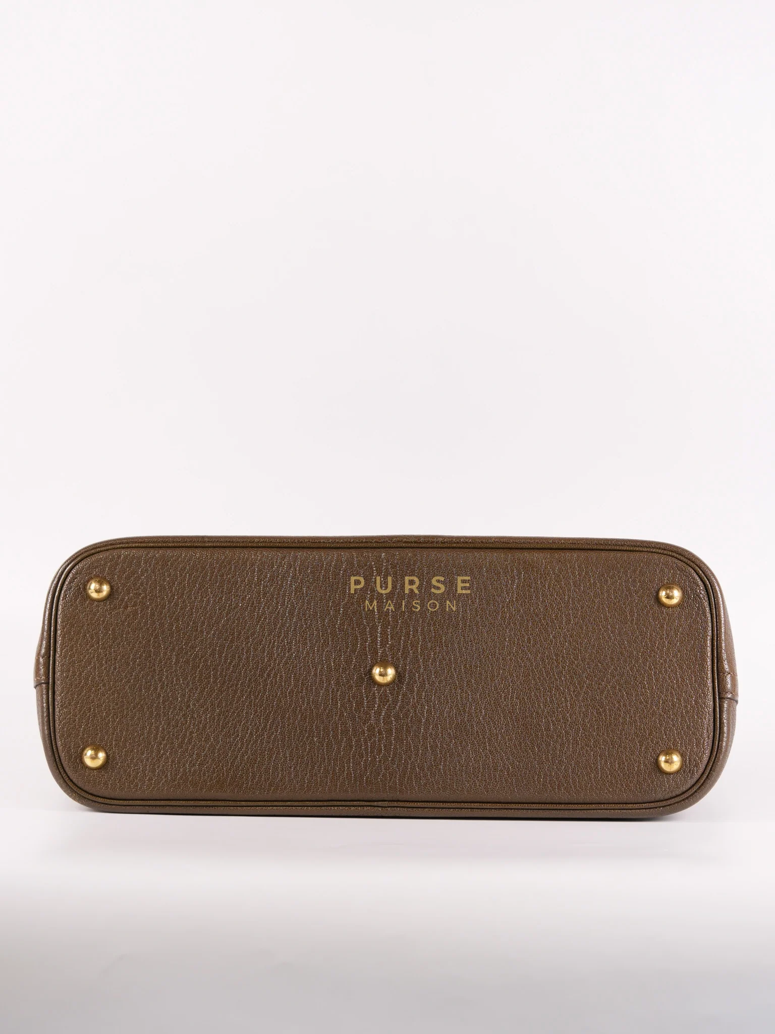 Hermes Bolide 35 in Dark Toupe Chèvre Mysore Leather Gold Hardware Stamp F Square(2002) - Image 7