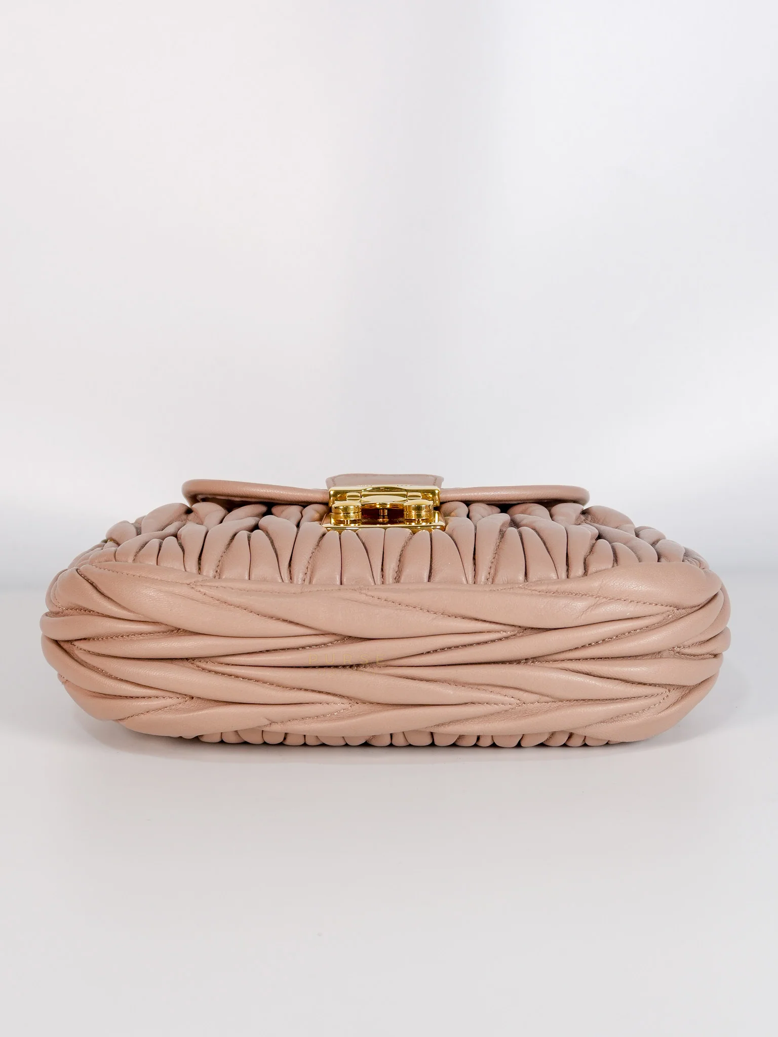 Miu Miu Bandoliera Matelasse Coffer Bag in Cammeo - Image 8