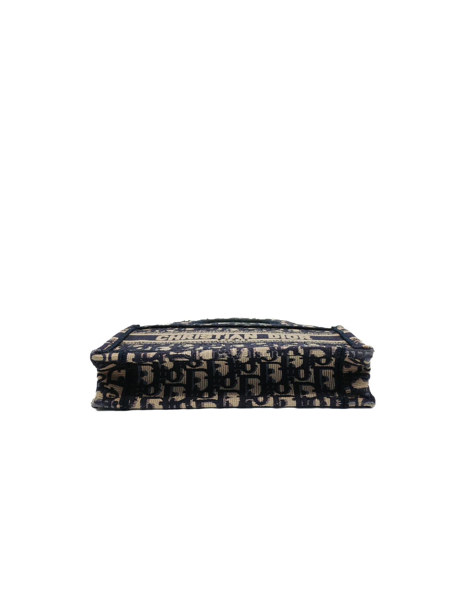 Christian Dior Book Tote Mini in Blue Embroidered Canvas - Image 7