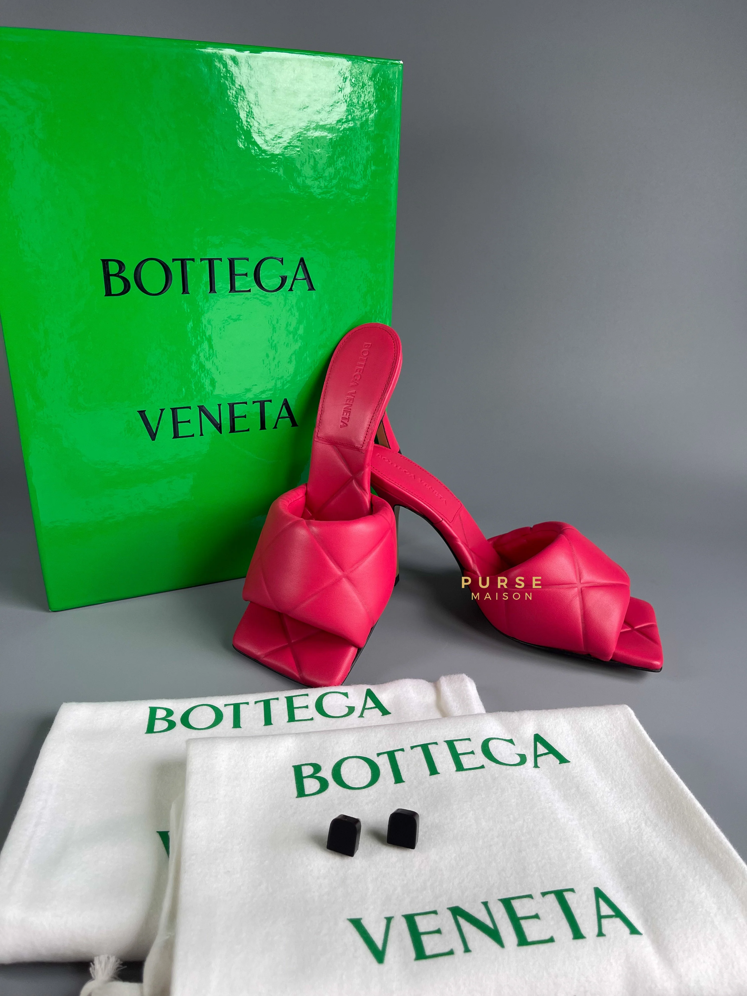Bottega Veneta Bottega Veneta The Rubber Libo Quilted Embossed Lagoon Nappa Rose Pink Sandals (Size 36 EU, 23.5cm) - Image 10