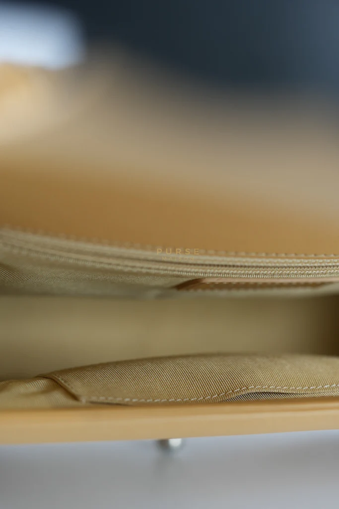 Chanel Boy Chevron Beige in Calfskin Leather and Ruthenium Hardware Series 22 - Image 23