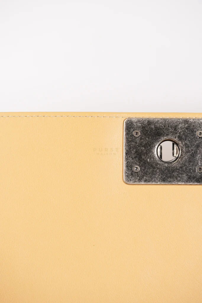 Chanel Boy Chevron Beige in Calfskin Leather and Ruthenium Hardware Series 22 - Image 33