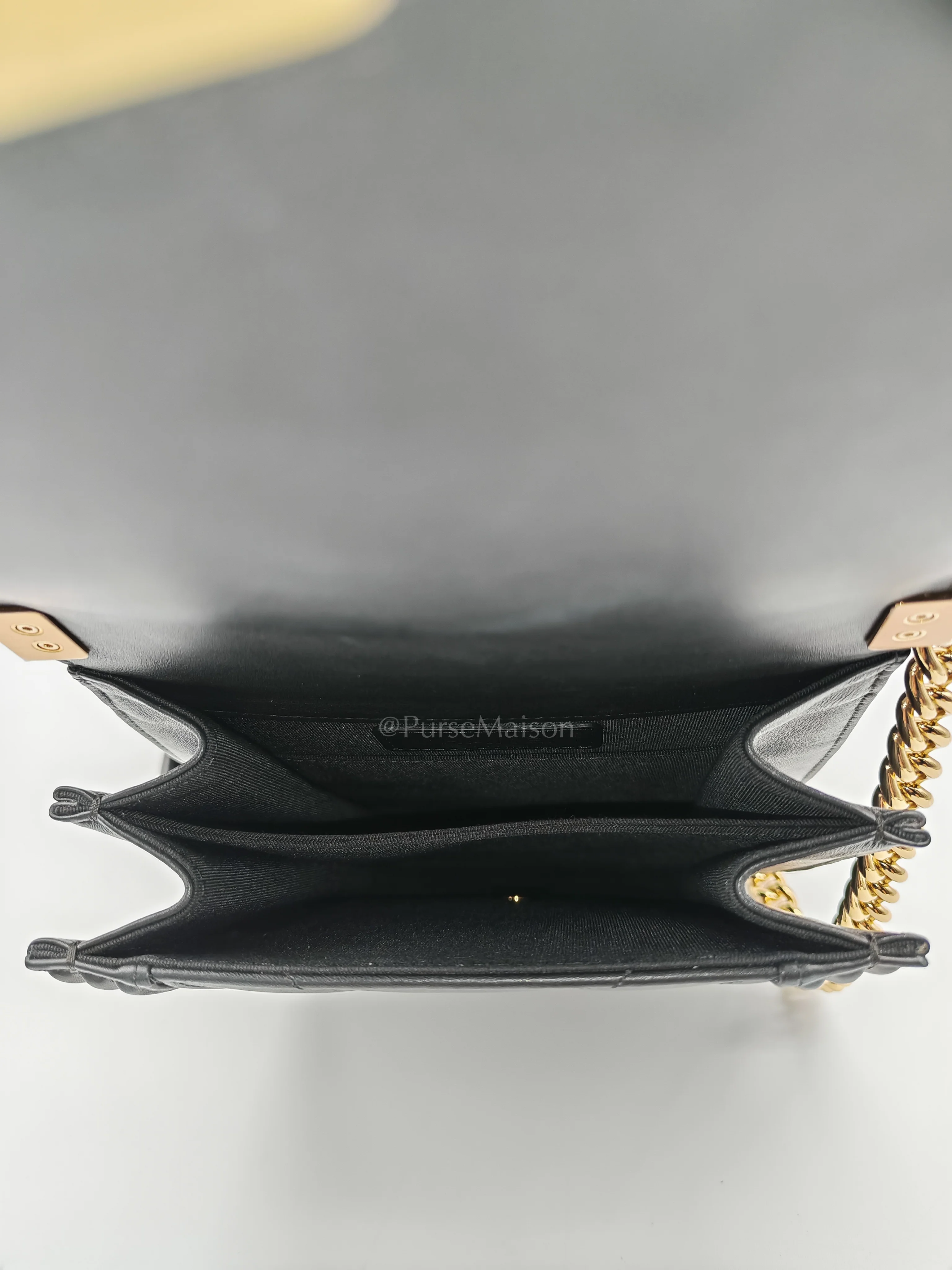 Chanel Boy North South Bag in Black Lambskin Leather & Gold Hardware Series 28 - Image 17