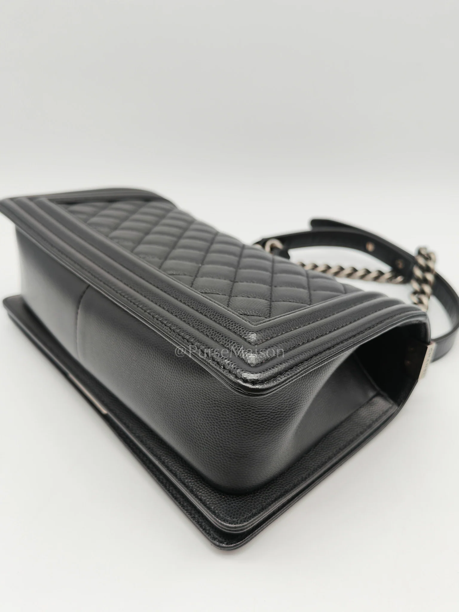 Chanel Boy Old Medium in Black Caviar Leather and Ruthenium Hardware Series 29 - Image 11