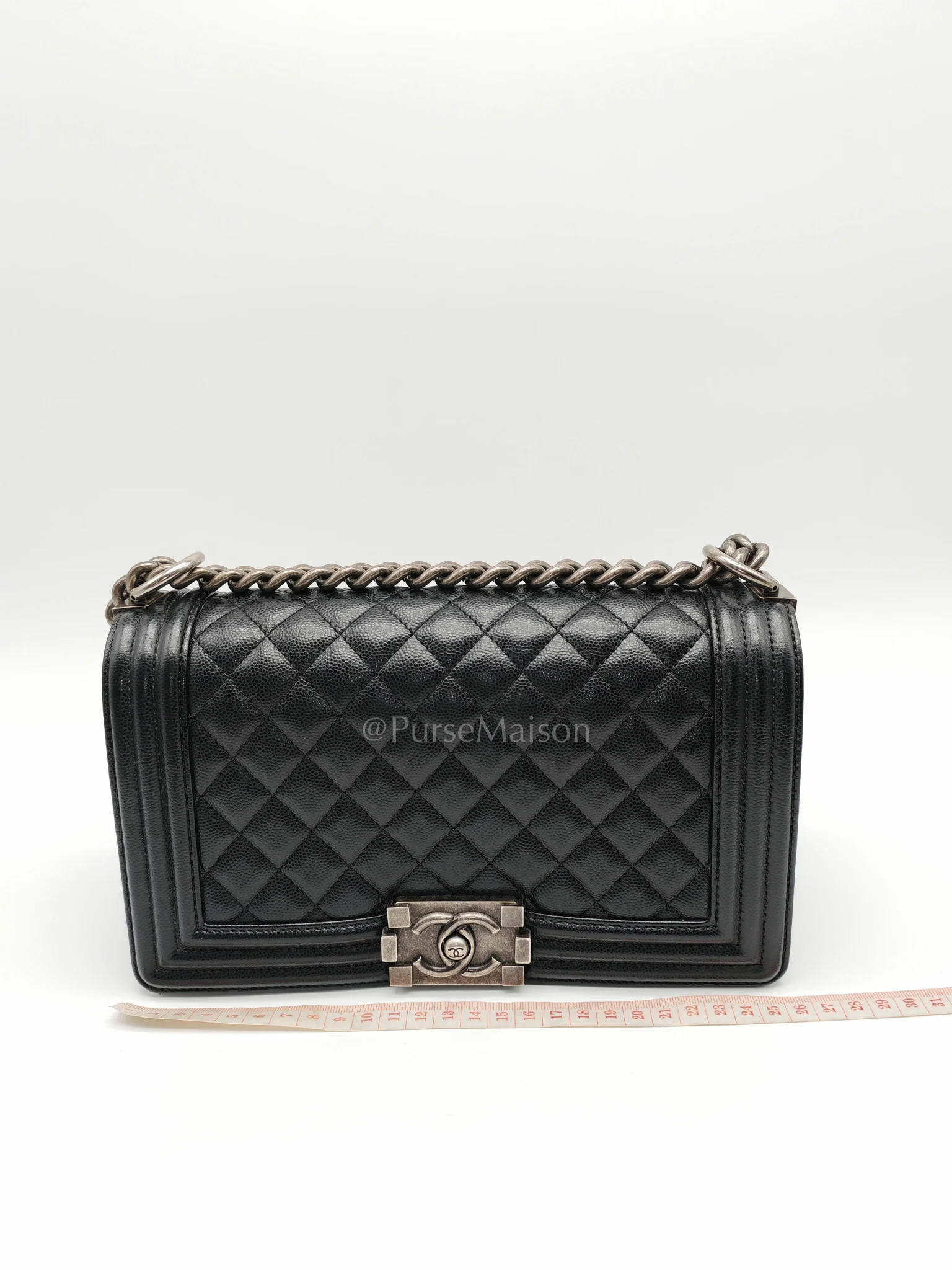 Chanel Boy Old Medium in Black Caviar Leather and Ruthenium Hardware Series 29 - Image 22