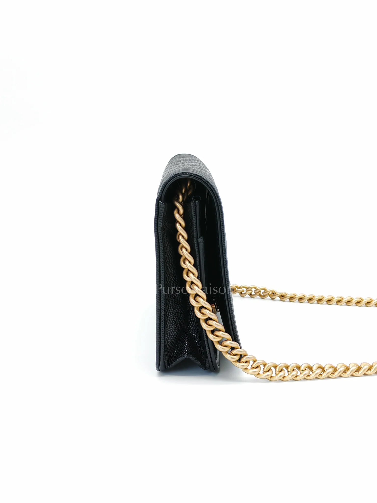 Chanel Boy Wallet On Chain Black Caviar Leather in Aged Gold Hardware(Series 30) - Image 5