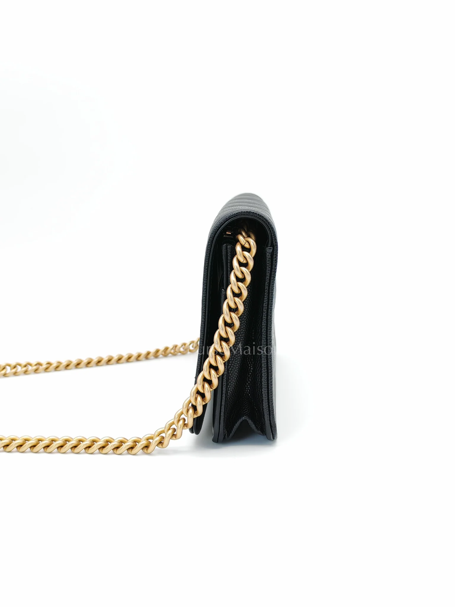 Chanel Boy Wallet On Chain Black Caviar Leather in Aged Gold Hardware(Series 30) - Image 6