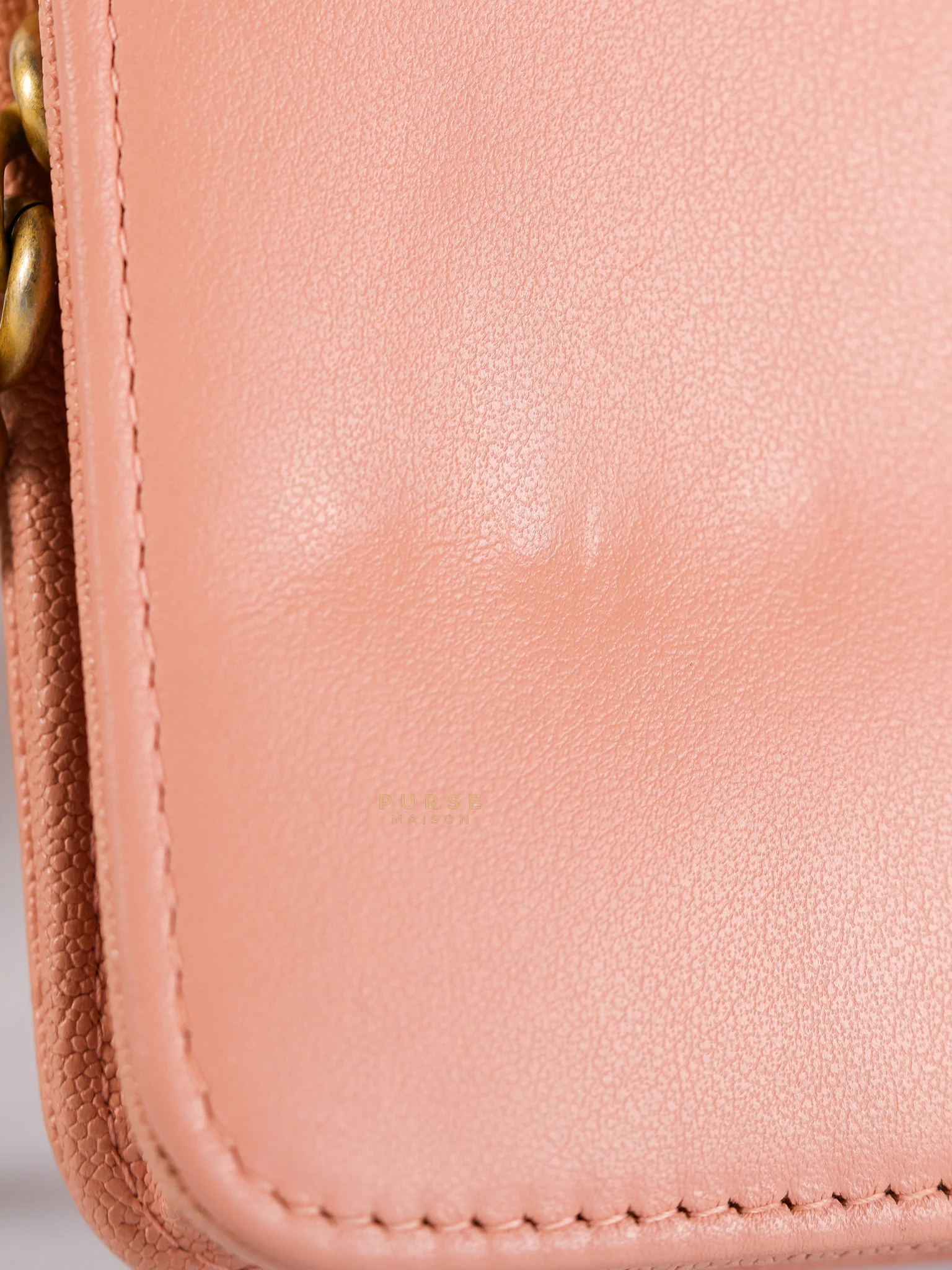 Chanel Boy Wallet On Chain in Light Pink Caviar Leather & Aged Gold Hardware (Series 27) - Image 20
