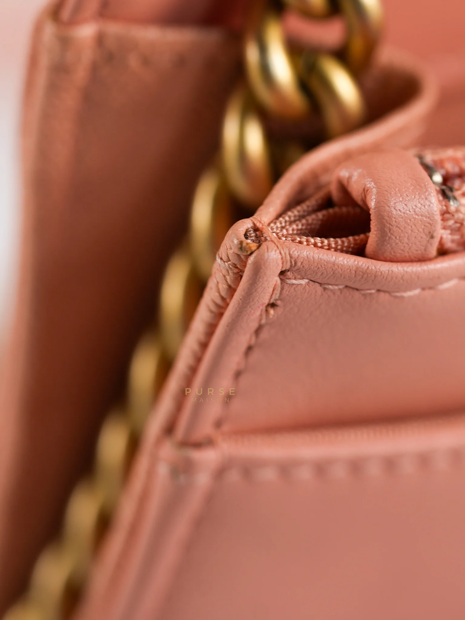 Chanel Boy Wallet On Chain in Light Pink Caviar Leather & Aged Gold Hardware (Series 27) - Image 30