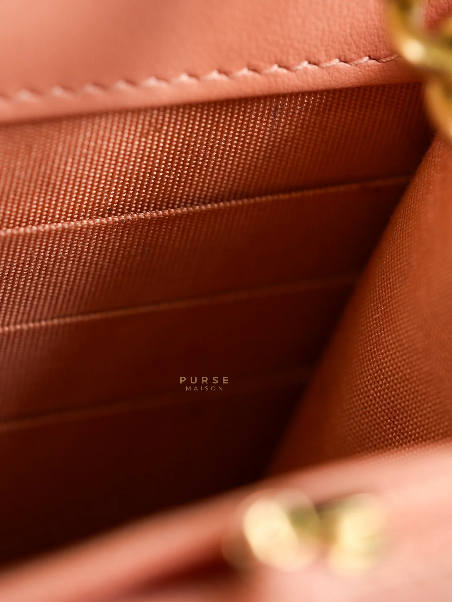 Chanel Boy Wallet On Chain in Light Pink Caviar Leather & Aged Gold Hardware (Series 27) - Image 36