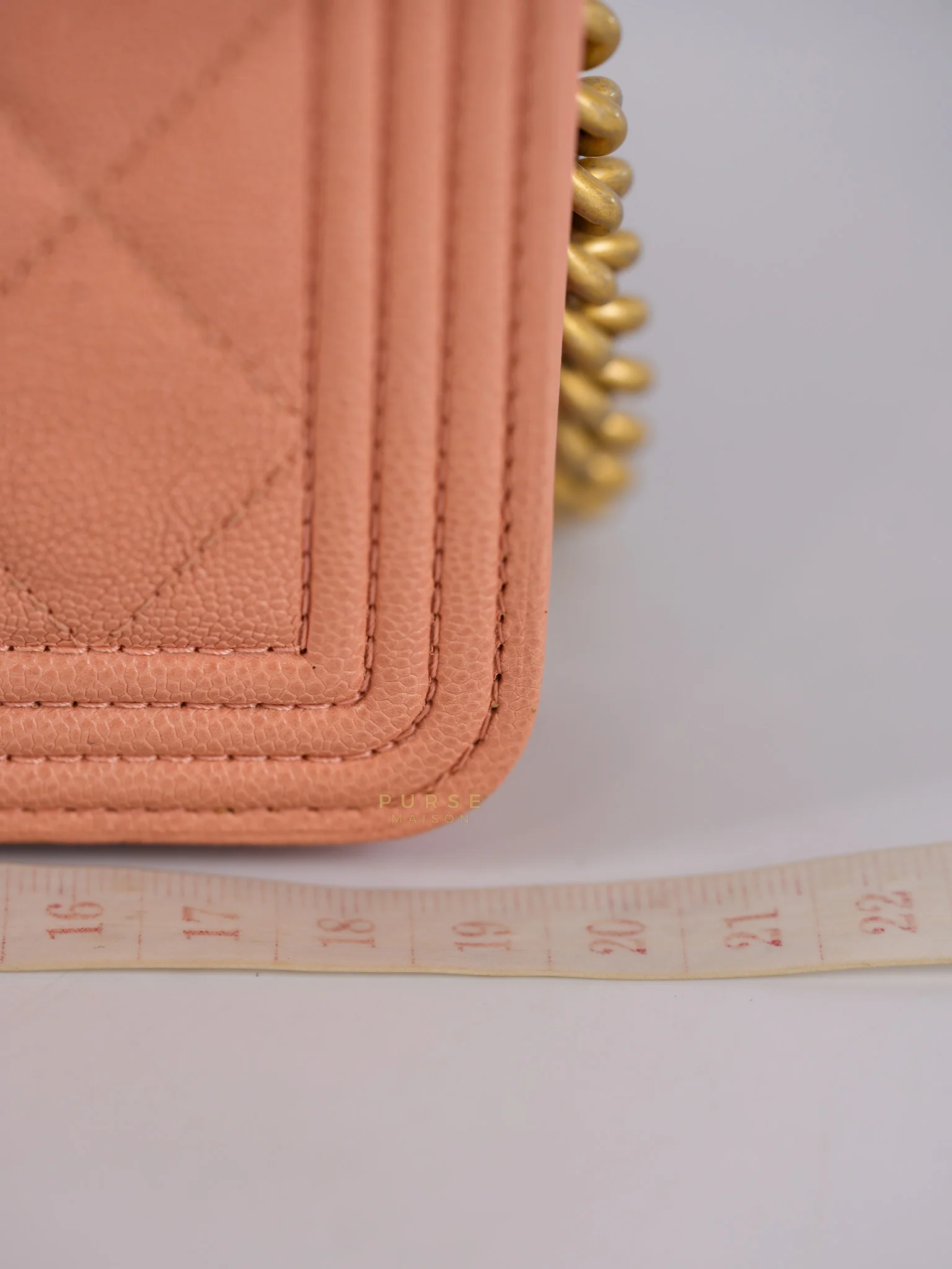Chanel Boy Wallet On Chain in Light Pink Caviar Leather & Aged Gold Hardware (Series 27) - Image 44