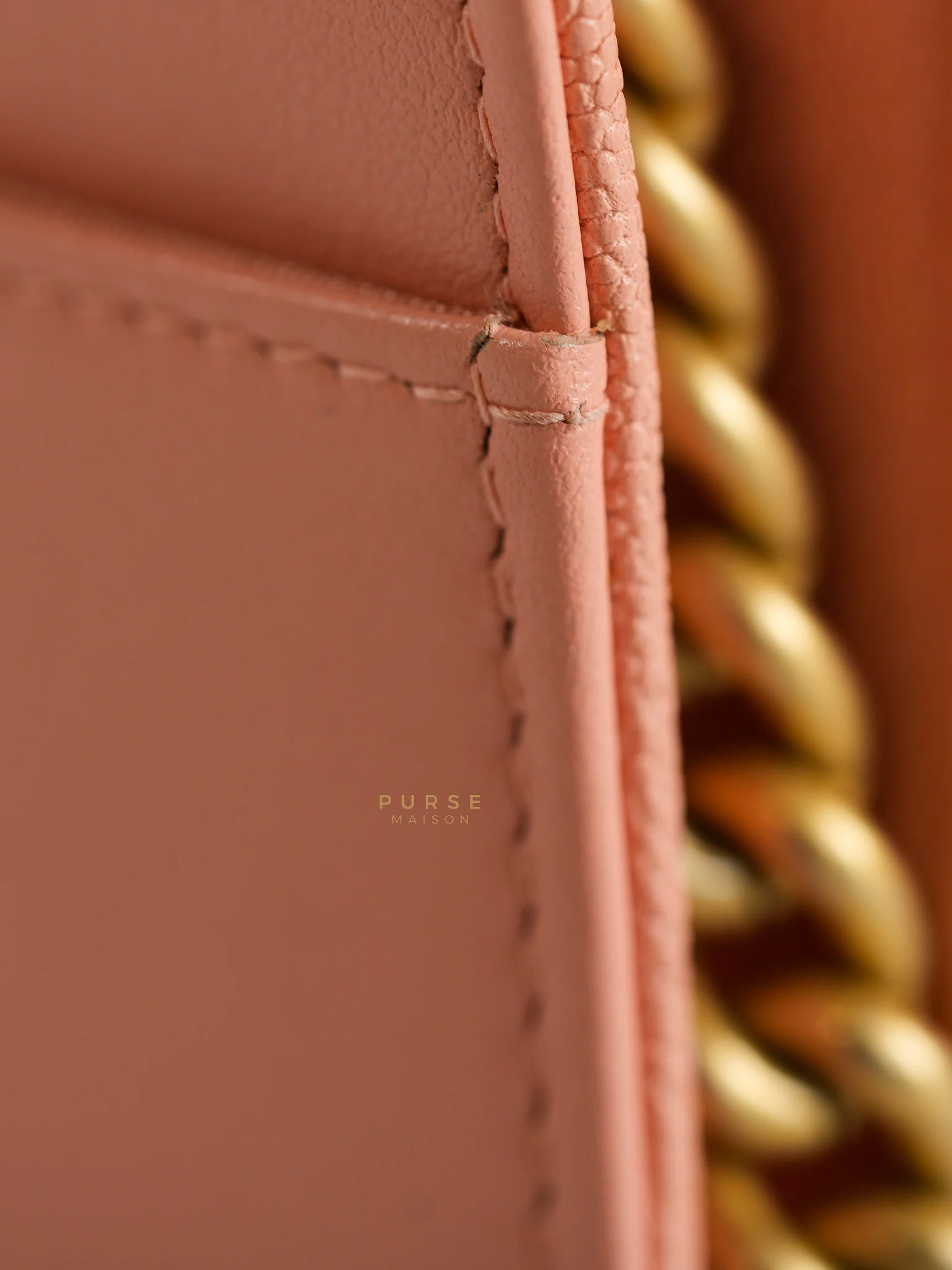 Chanel Boy Wallet On Chain in Light Pink Caviar Leather & Aged Gold Hardware (Series 27) - Image 45