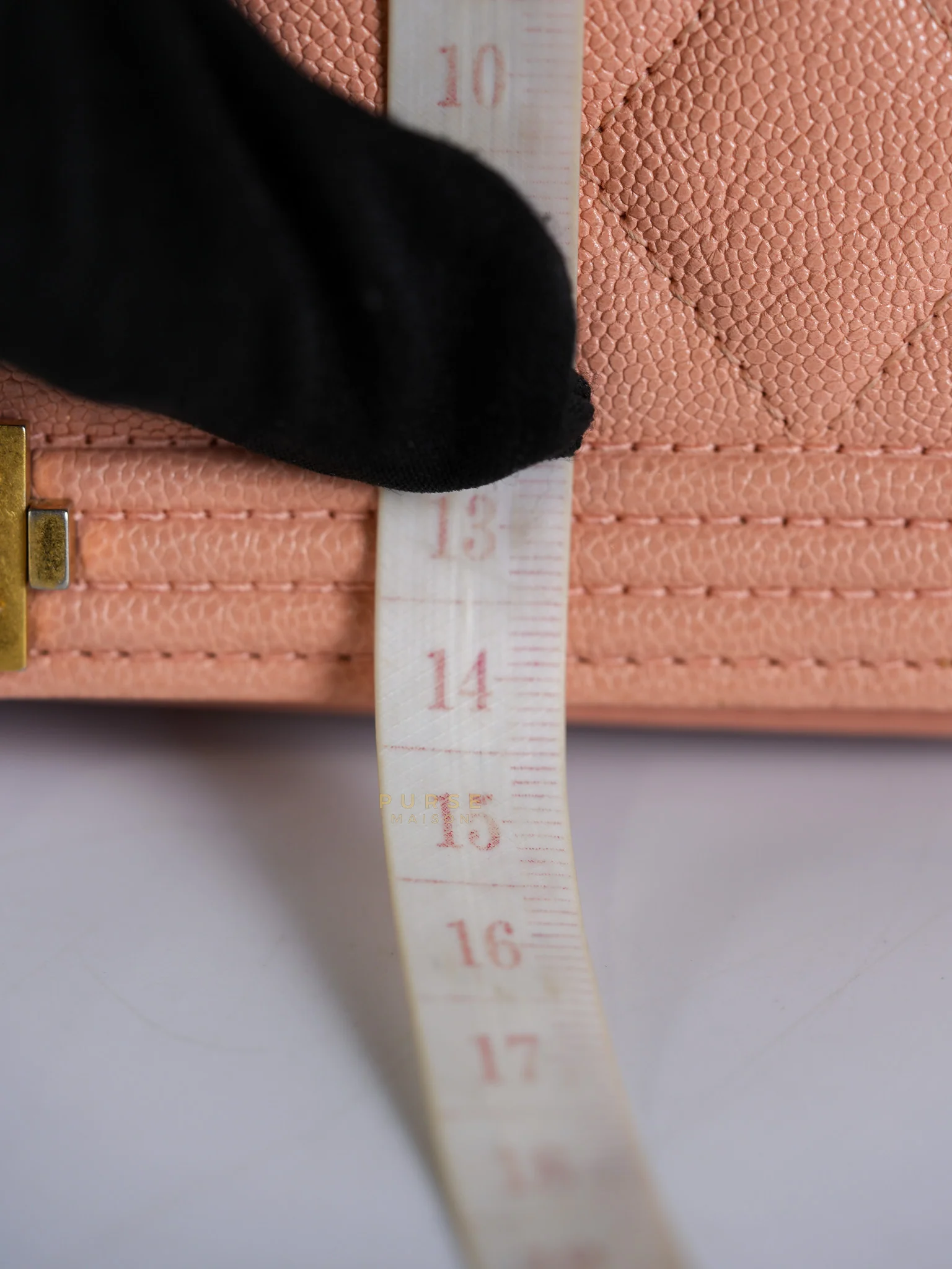 Chanel Boy Wallet On Chain in Light Pink Caviar Leather & Aged Gold Hardware (Series 27) - Image 46
