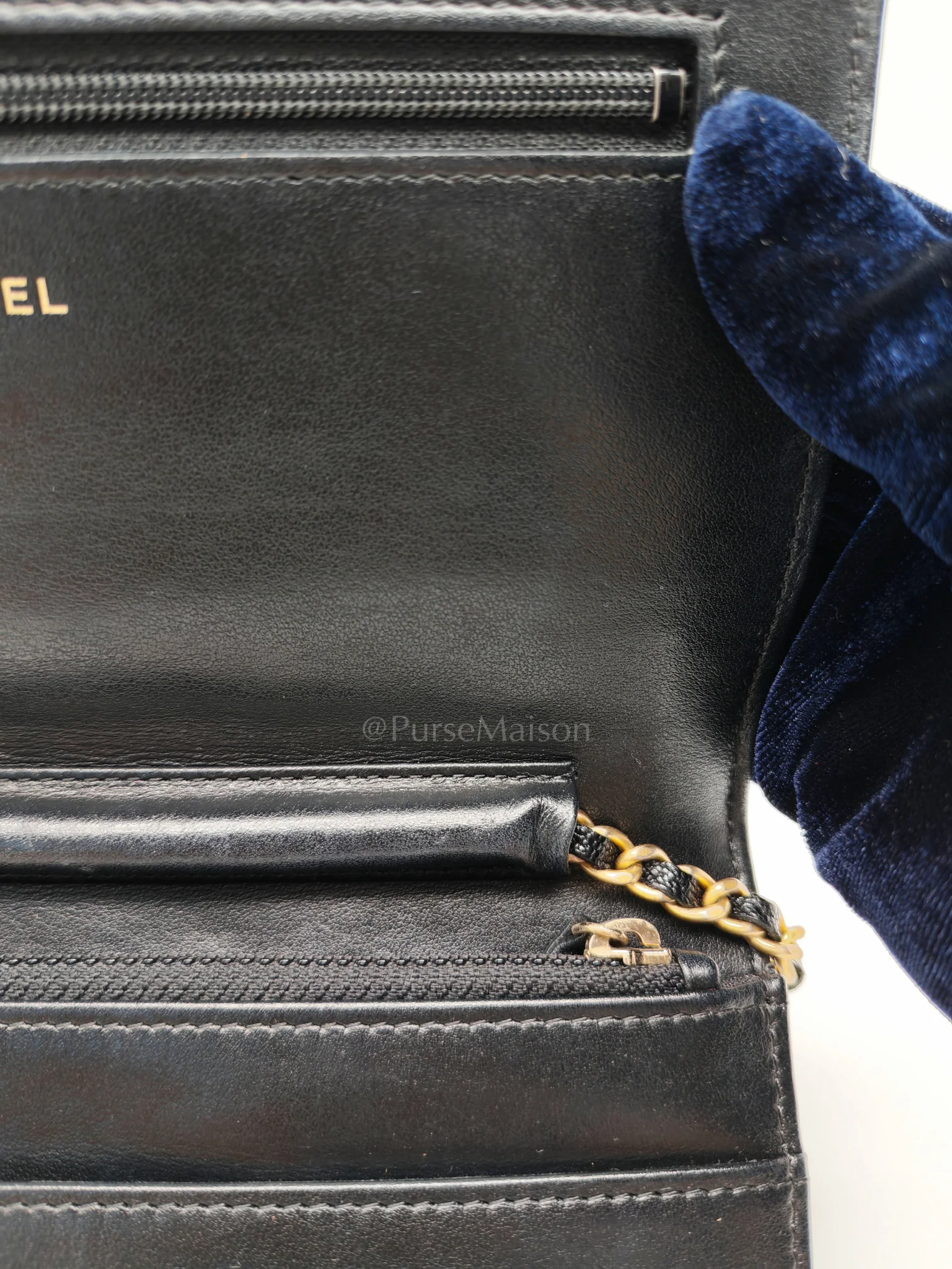 Chanel Boy Wallet On Chain (WOC) in Black Caviar Leather and Aged Gold Hardware Series 26 - Image 20