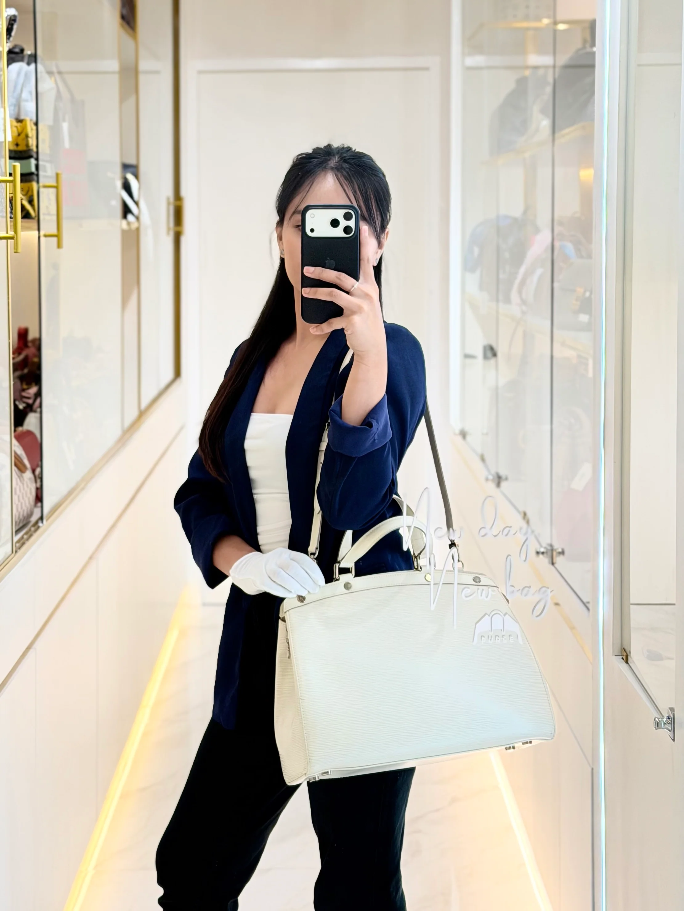 Louis Vuitton Brea GM in White Ivorie Epi Leather & Silver Hardware - Image 47