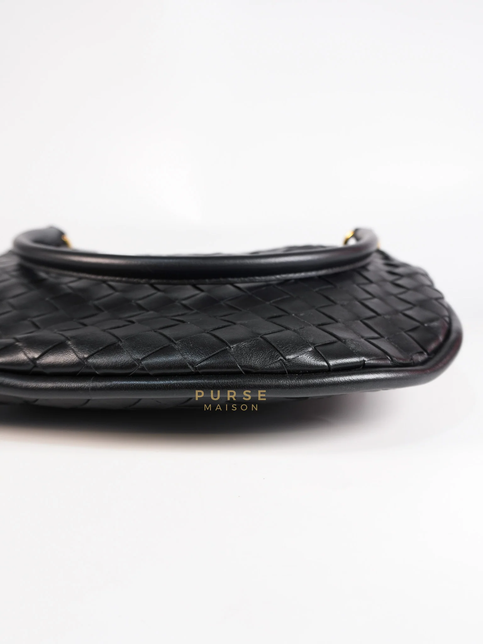 Bottega Veneta Gemini Shoulder Bag Medium in Black Leather - Image 15