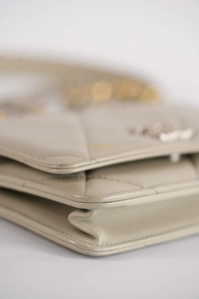 Chanel 19 Wallet on Chain Light Gray in Mixed Hardware (Microchip) - Image 19