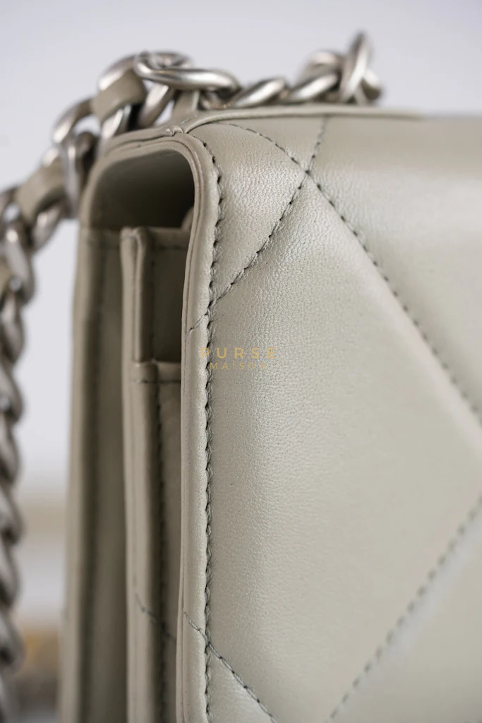 Chanel 19 Wallet on Chain Light Gray in Mixed Hardware (Microchip) - Image 20
