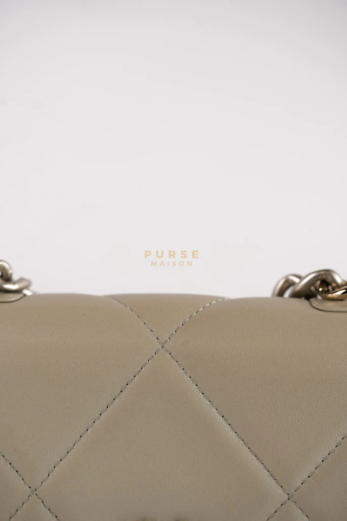 Chanel 19 Wallet on Chain Light Gray in Mixed Hardware (Microchip) - Image 33