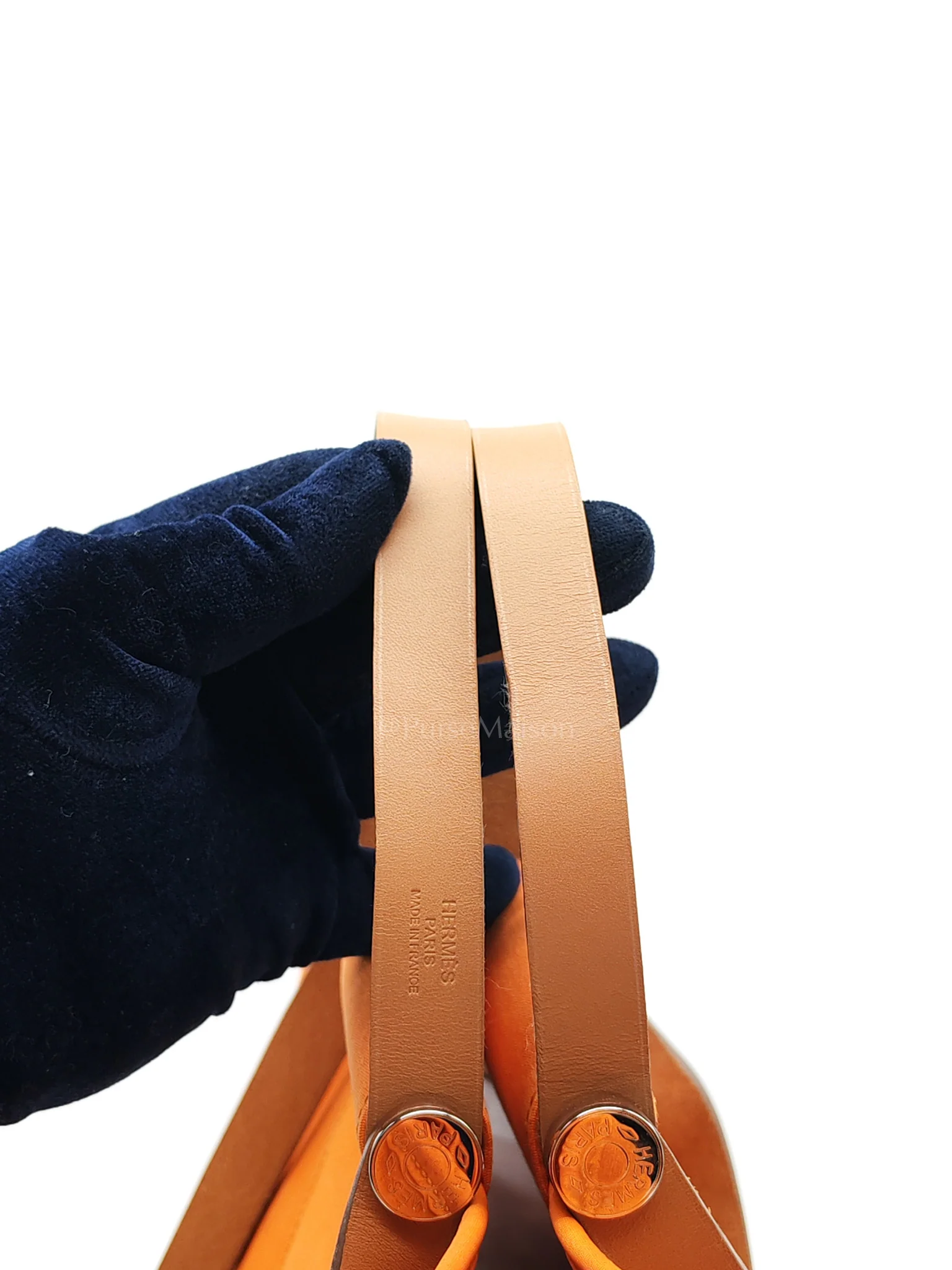 Hermes Cabag 32 Tote Bag in Orange Elan & Palladium Hardware Stamp Square P (2012) - Image 14