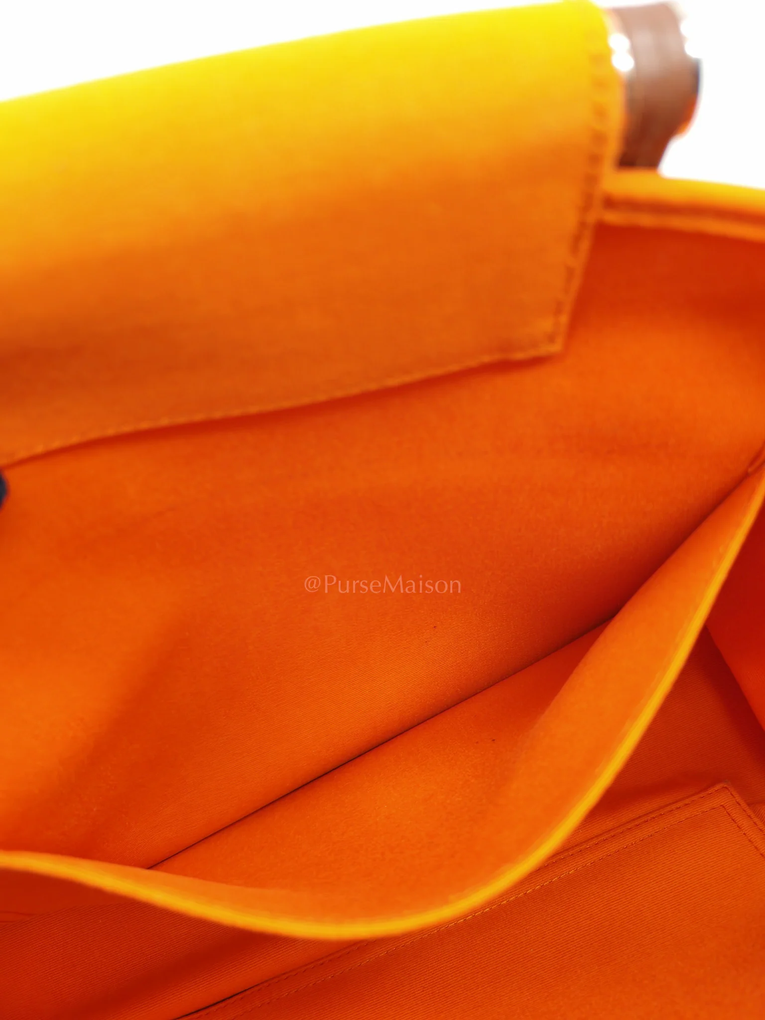Hermes Cabag 32 Tote Bag in Orange Elan & Palladium Hardware Stamp Square P (2012) - Image 26