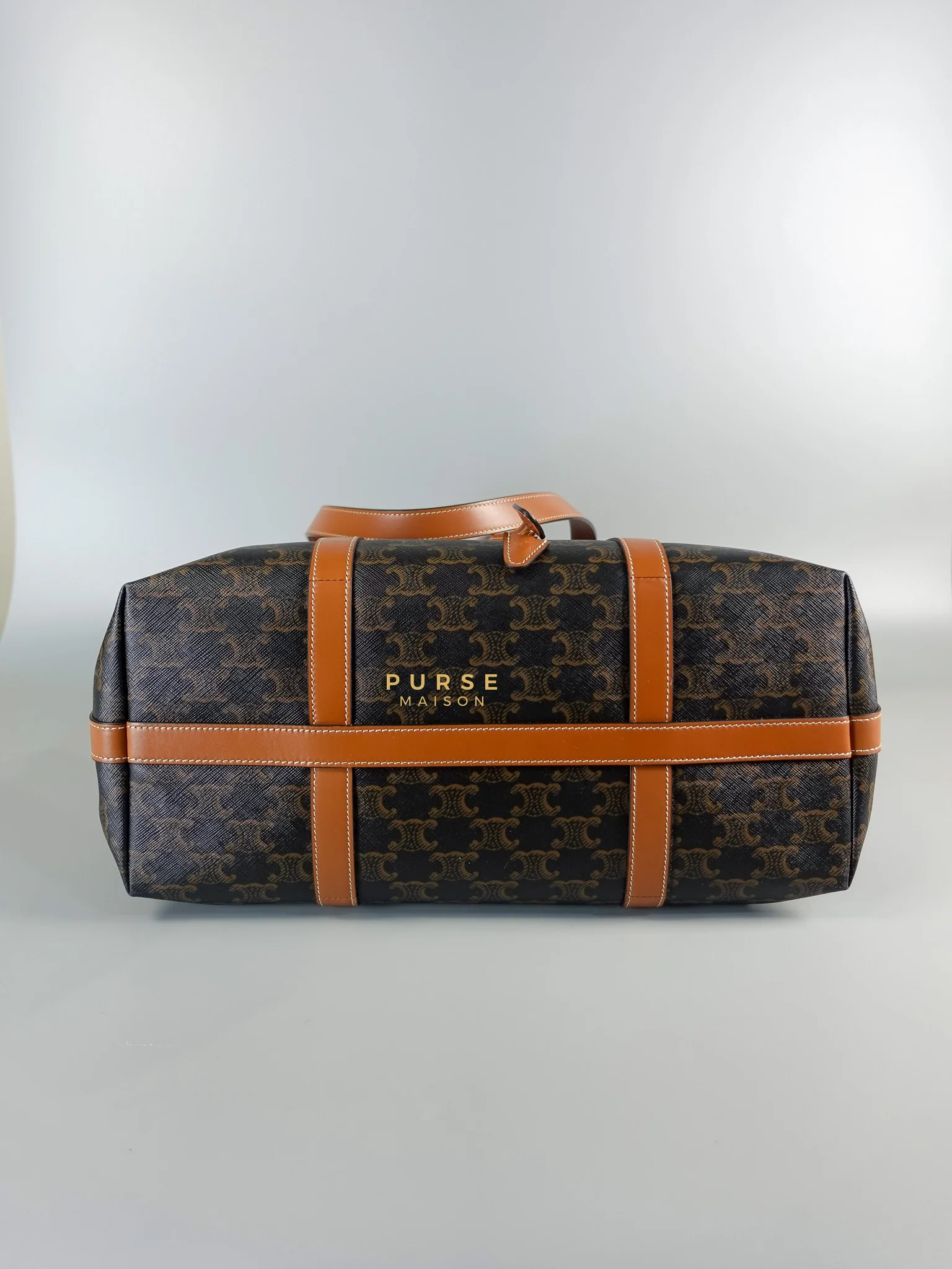 Celine Cabas Drawstring in Triomphe Canvas and Calfskin Leather - Image 10