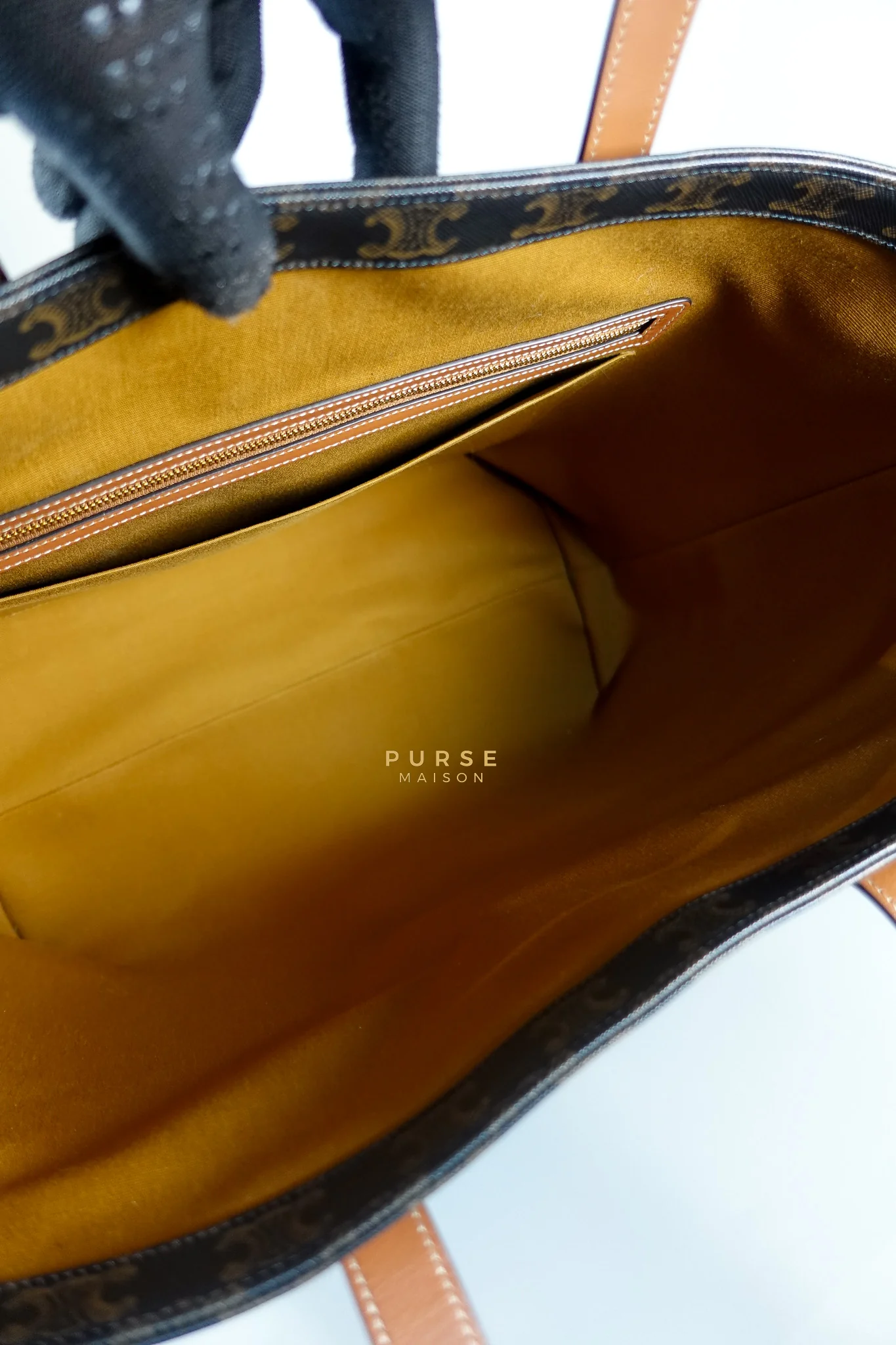 Celine Cabas Drawstring in Triomphe Canvas and Calfskin Leather - Image 19