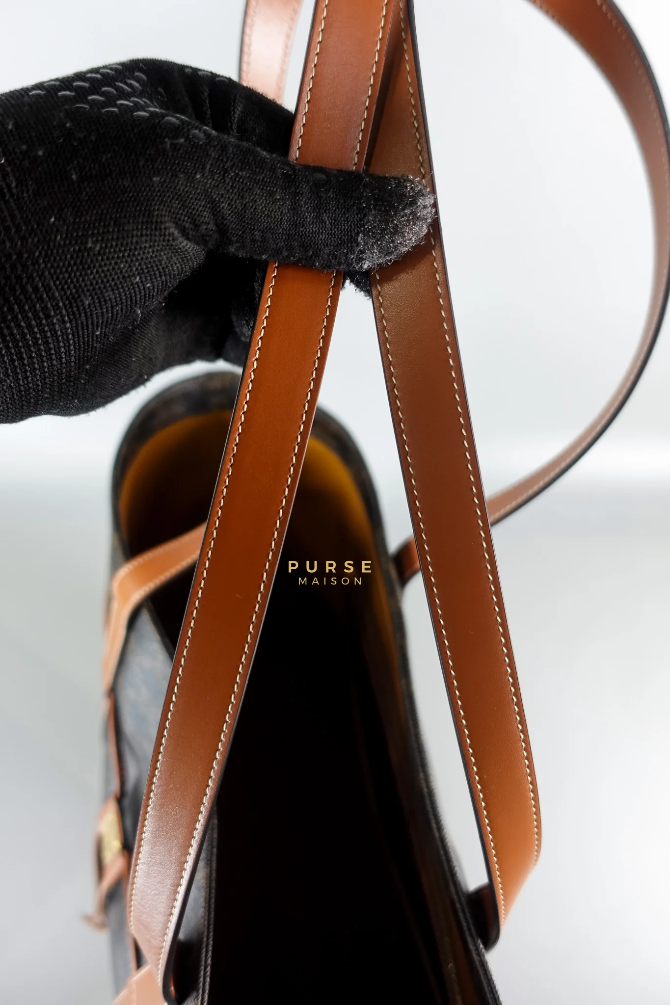 Celine Cabas Drawstring in Triomphe Canvas and Calfskin Leather - Image 21