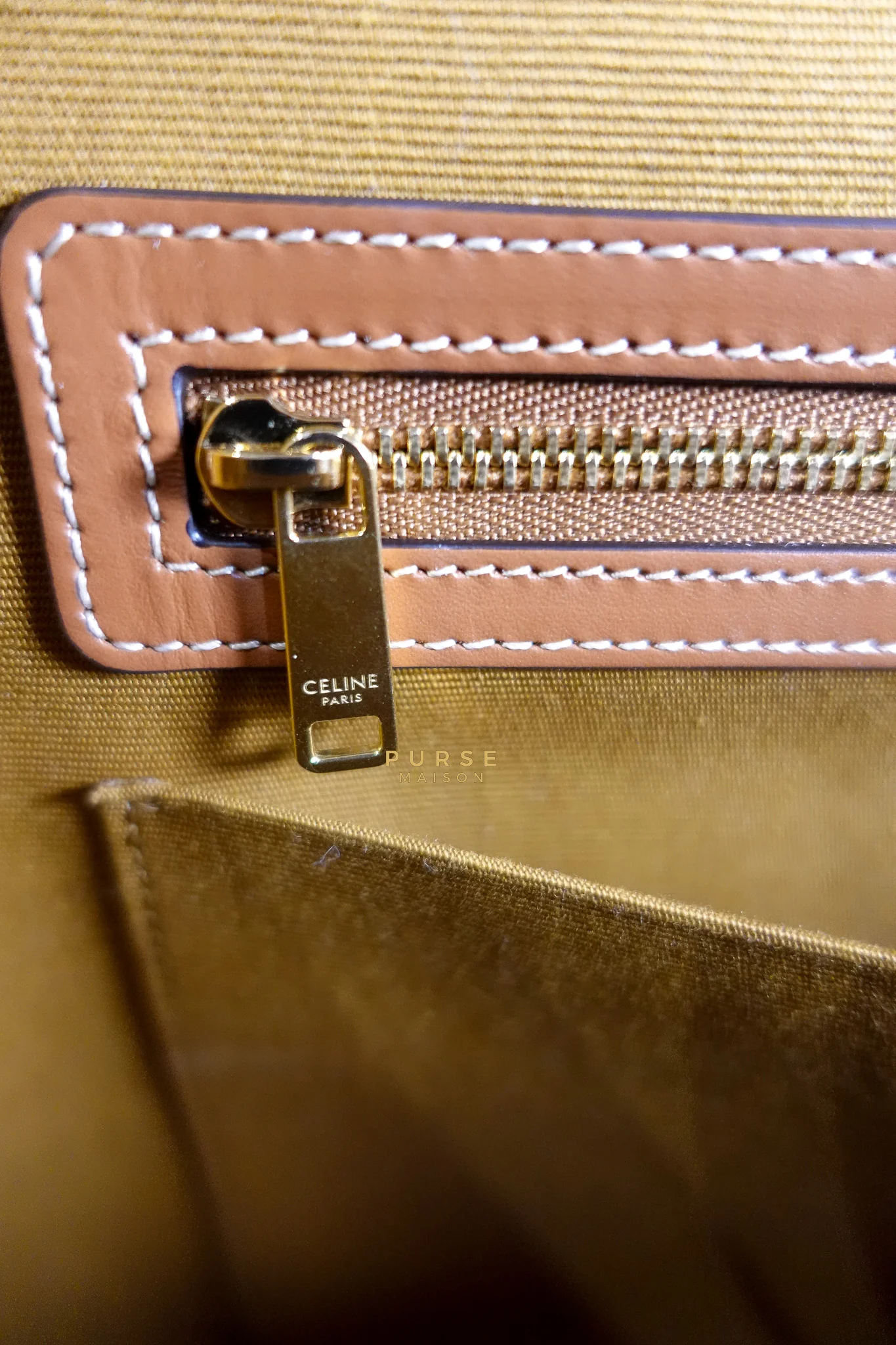 Celine Cabas Drawstring in Triomphe Canvas and Calfskin Leather - Image 25