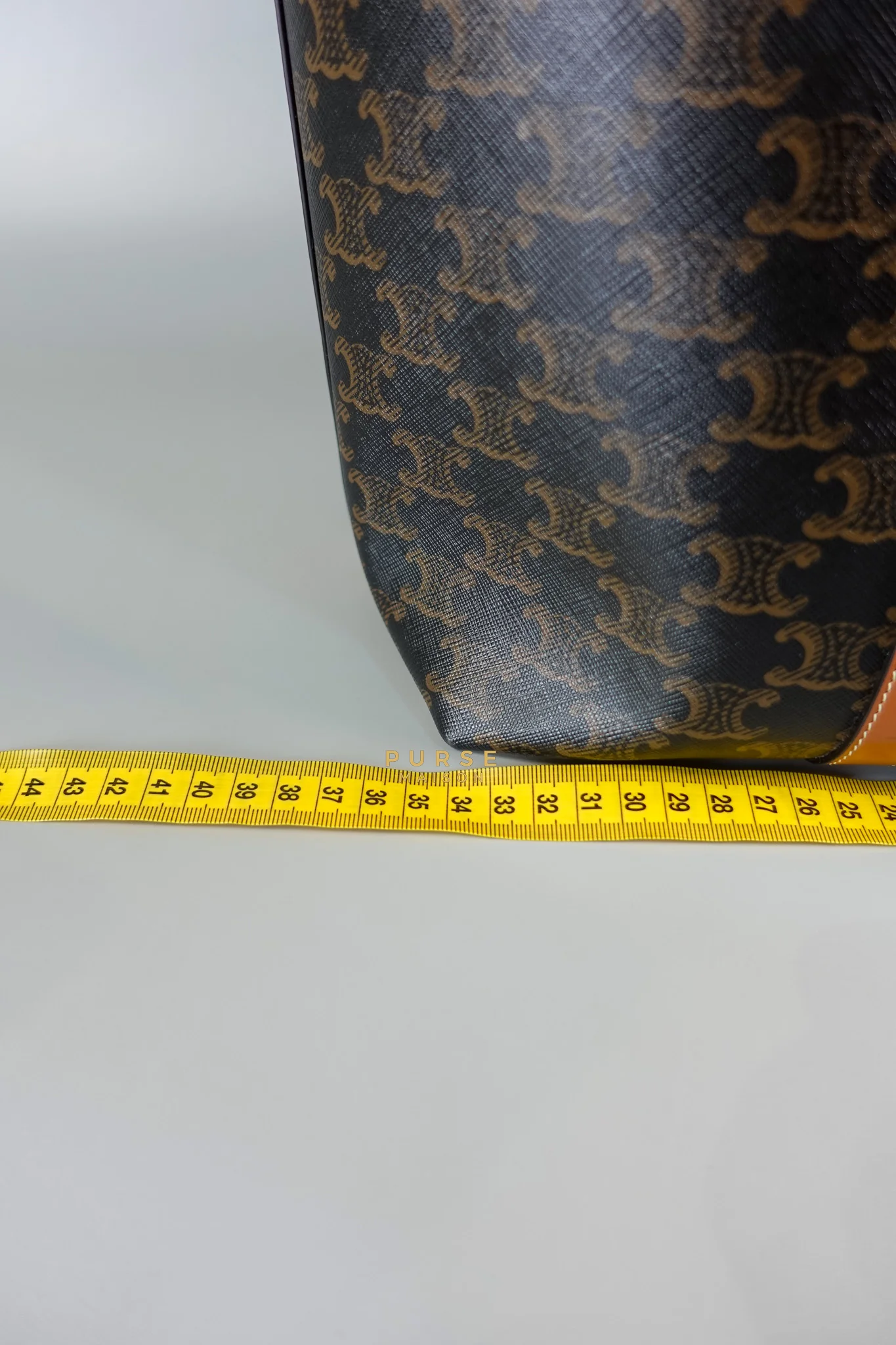 Celine Cabas Drawstring in Triomphe Canvas and Calfskin Leather - Image 31
