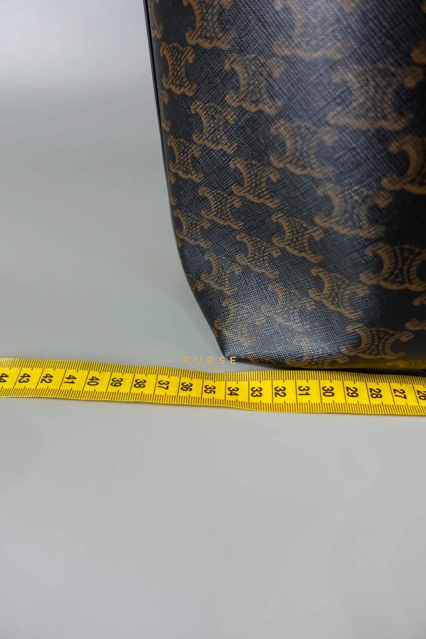 Celine Cabas Drawstring in Triomphe Canvas and Calfskin Leather - Image 33