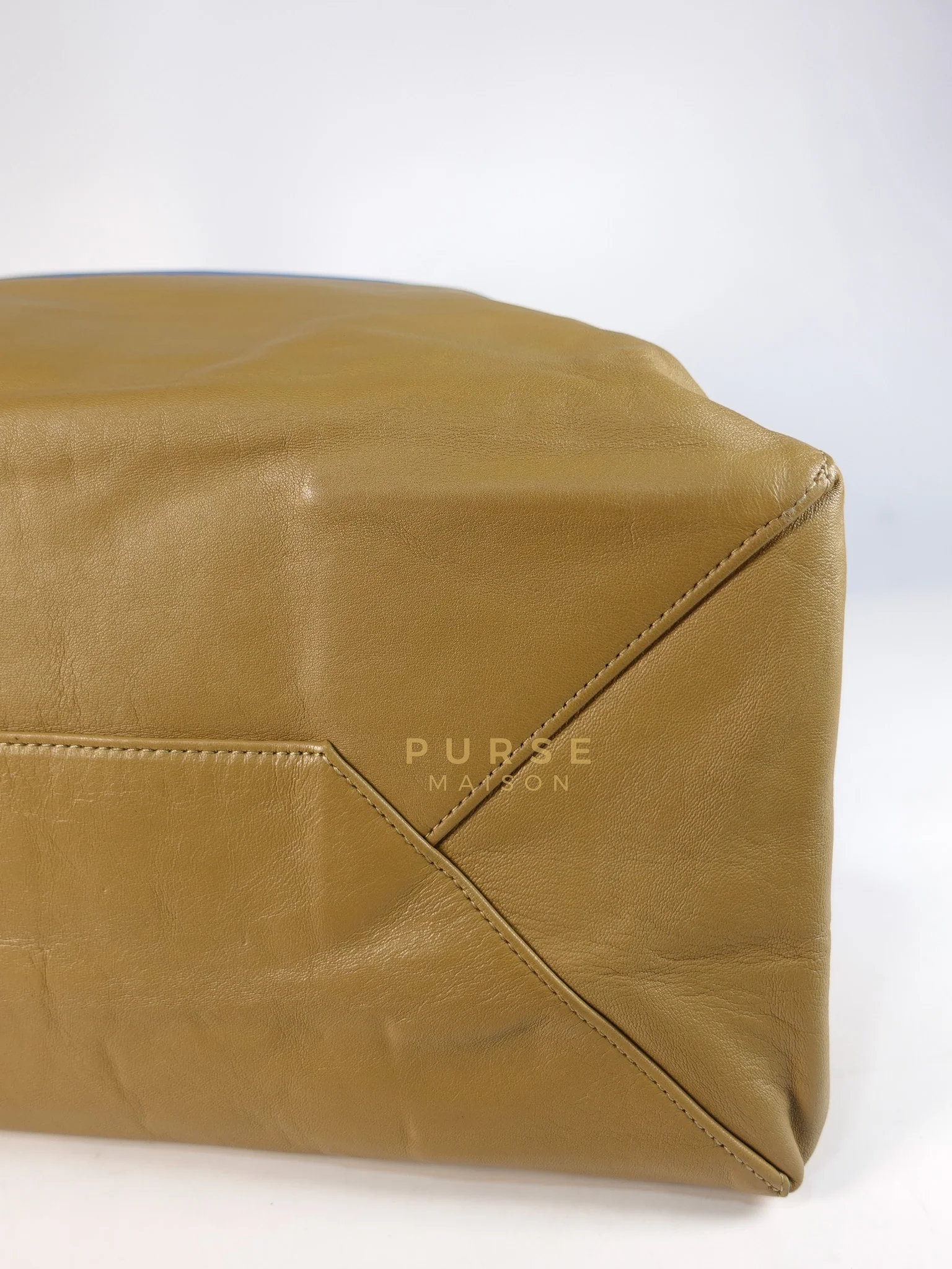 Celine Cabas Tote Bag Large in Camel & Royal Blue Calfskin Leather - Image 15