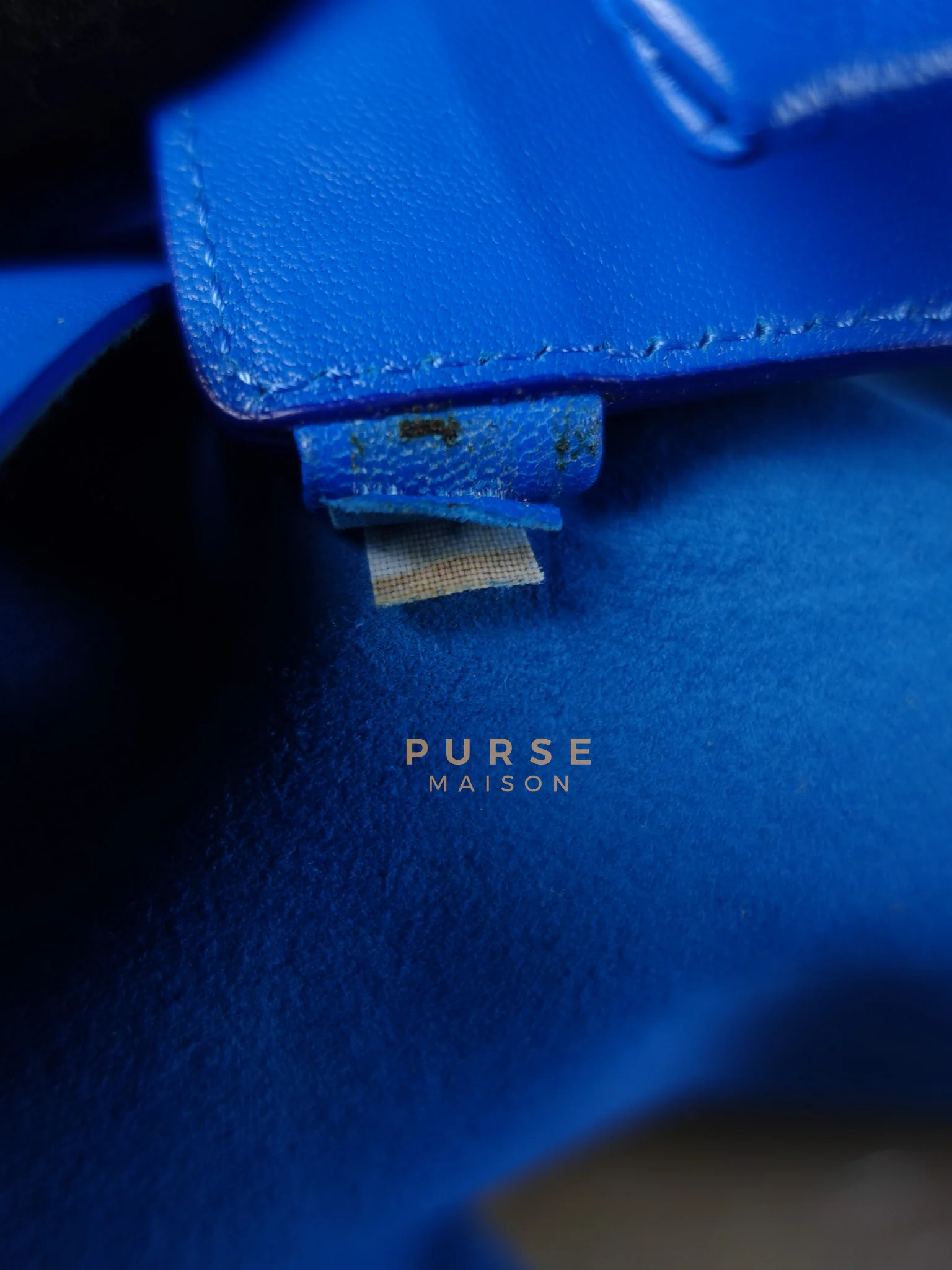 Celine Cabas Tote Bag Large in Camel & Royal Blue Calfskin Leather - Image 23