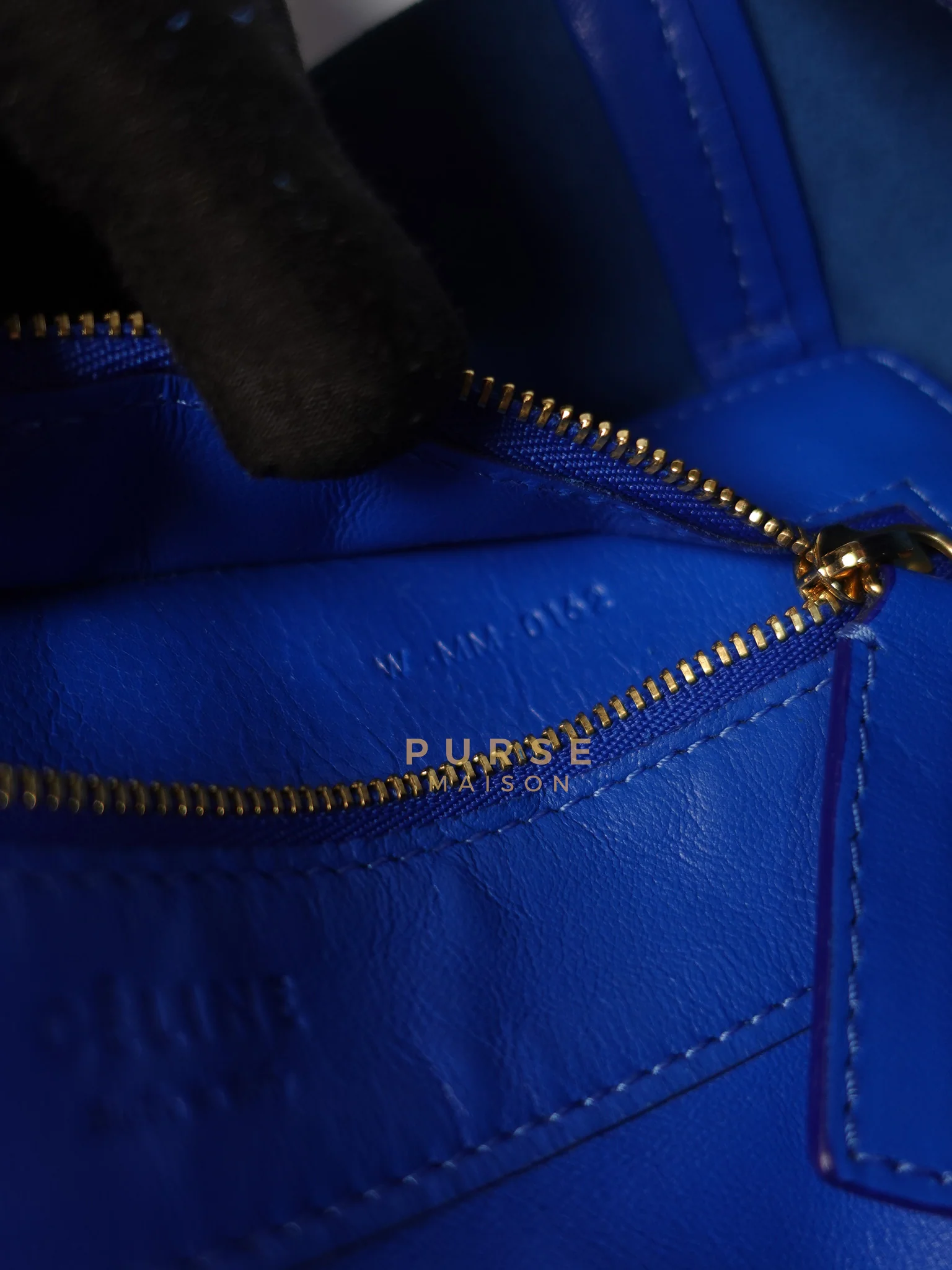 Celine Cabas Tote Bag Large in Camel & Royal Blue Calfskin Leather - Image 26