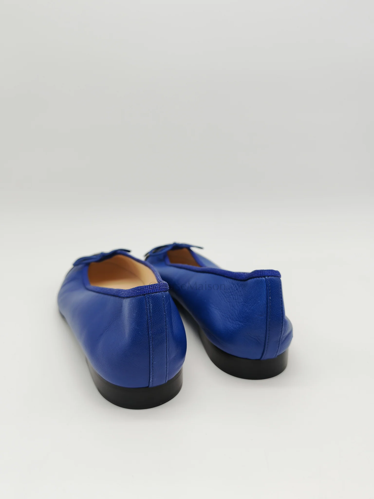 Chanel Cap Toe in Blue/Black Lambskin Leather Ballet Flats Size 37.5EU (23.5cm) - Image 15