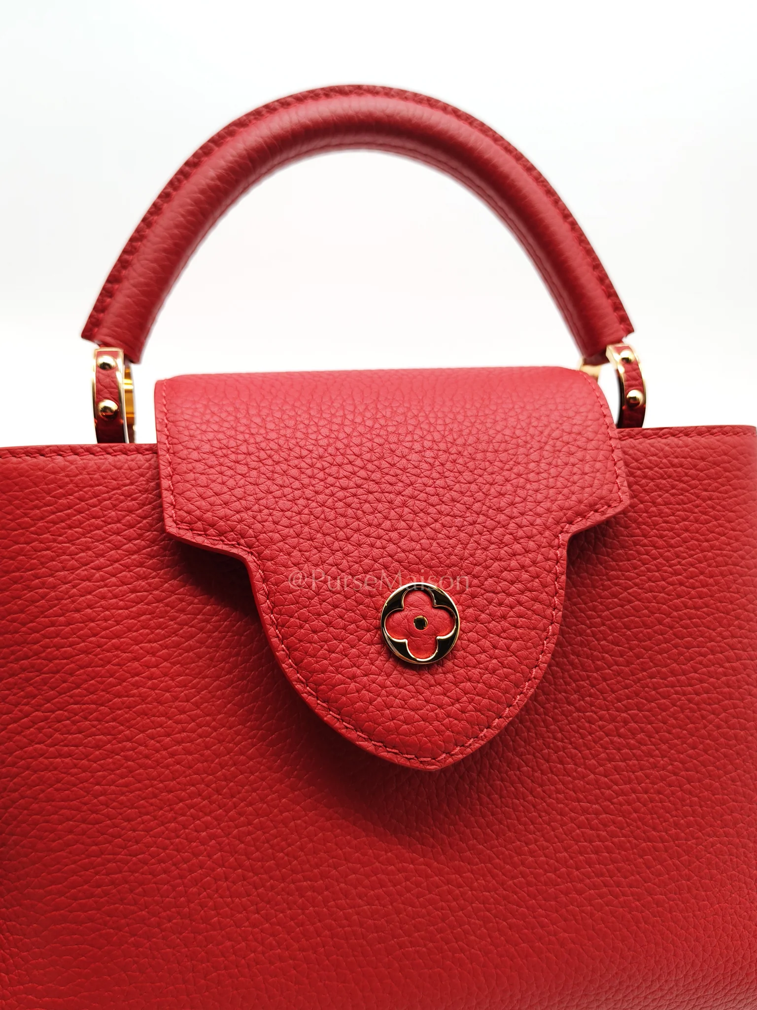Louis Vuitton Capuccines BB in Red Taurillion Leather Two-Way Bag (Microchip) - Image 17