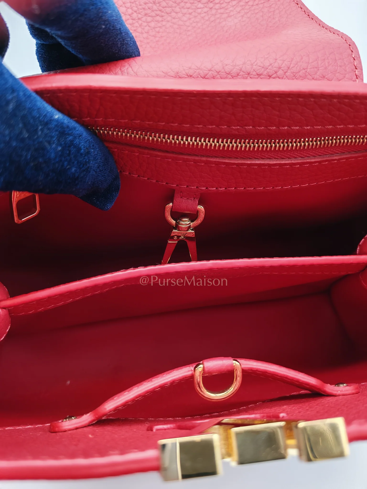 Louis Vuitton Capuccines BB in Red Taurillion Leather Two-Way Bag (Microchip) - Image 22