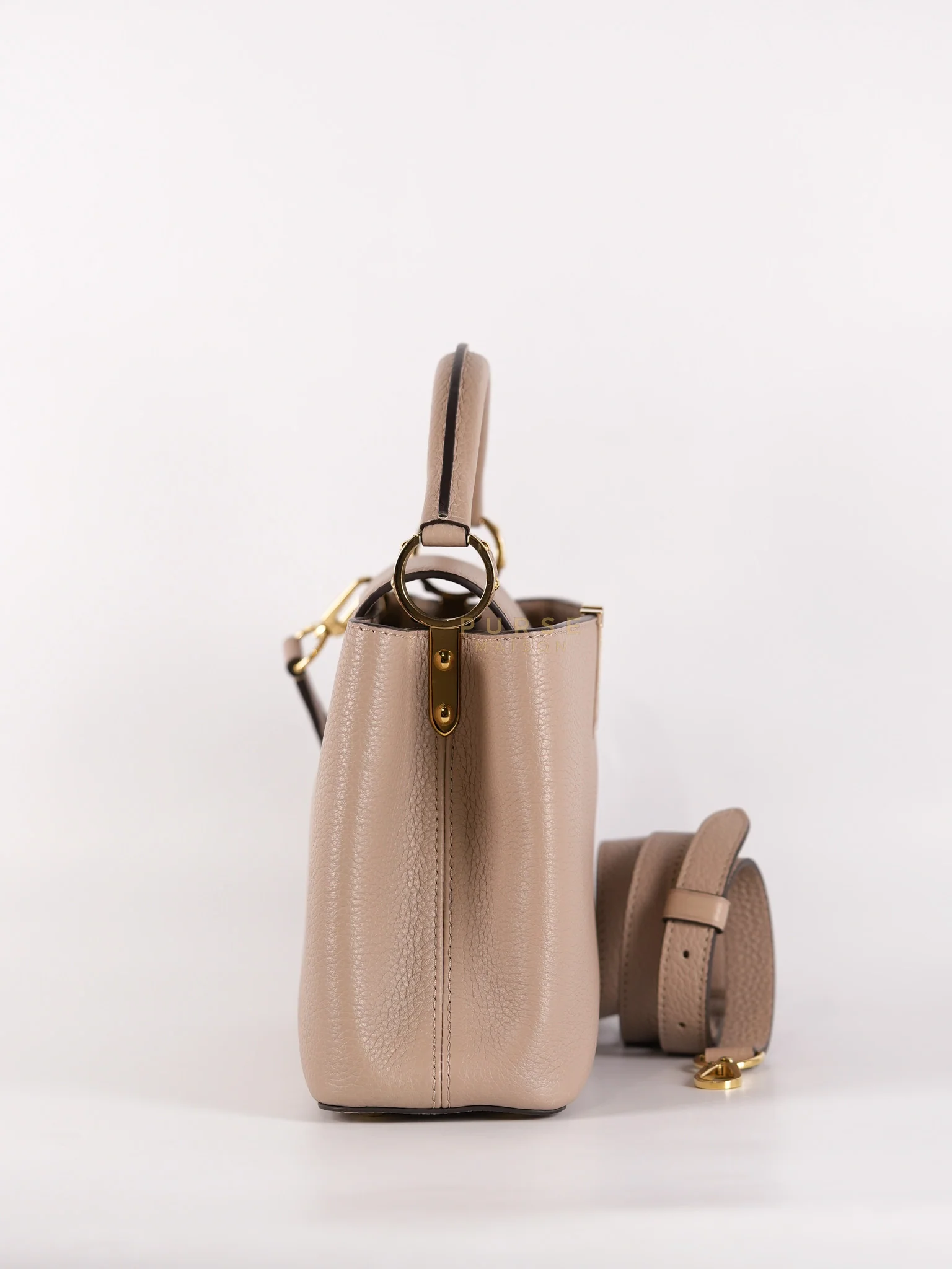Louis Vuitton Capucines BB in Galet Taurillon Calfskin Leather (Microchip) - Image 5