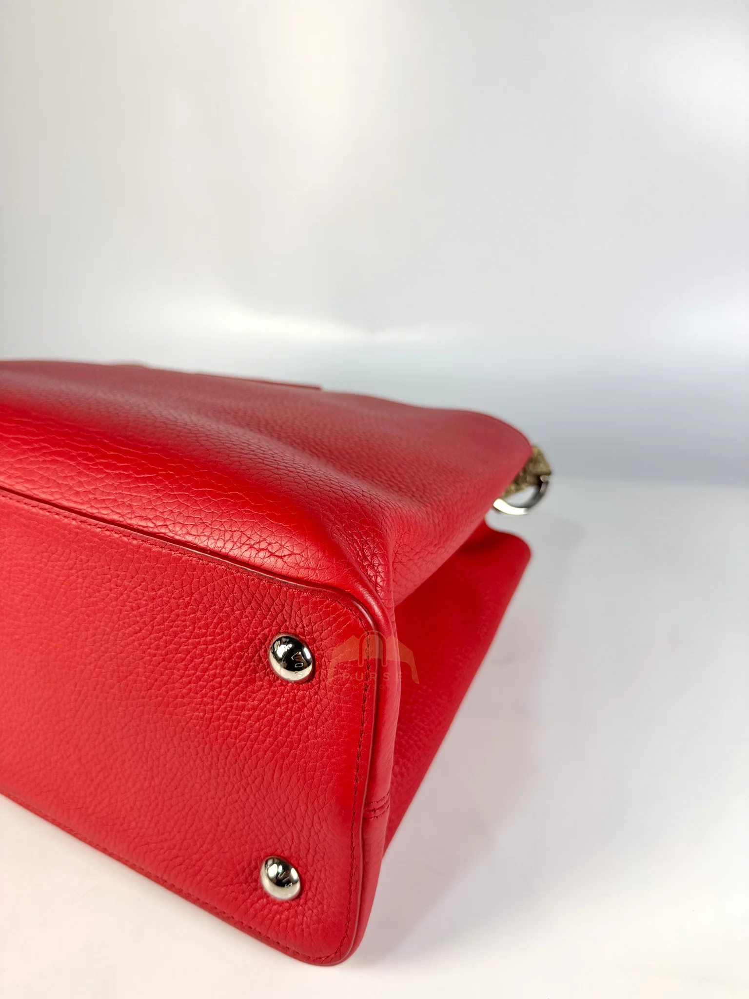 Louis Vuitton Capucines GM Red Python Handle Taurillon Clemence Leather Handbag (Date Code: MI1185) - Image 11