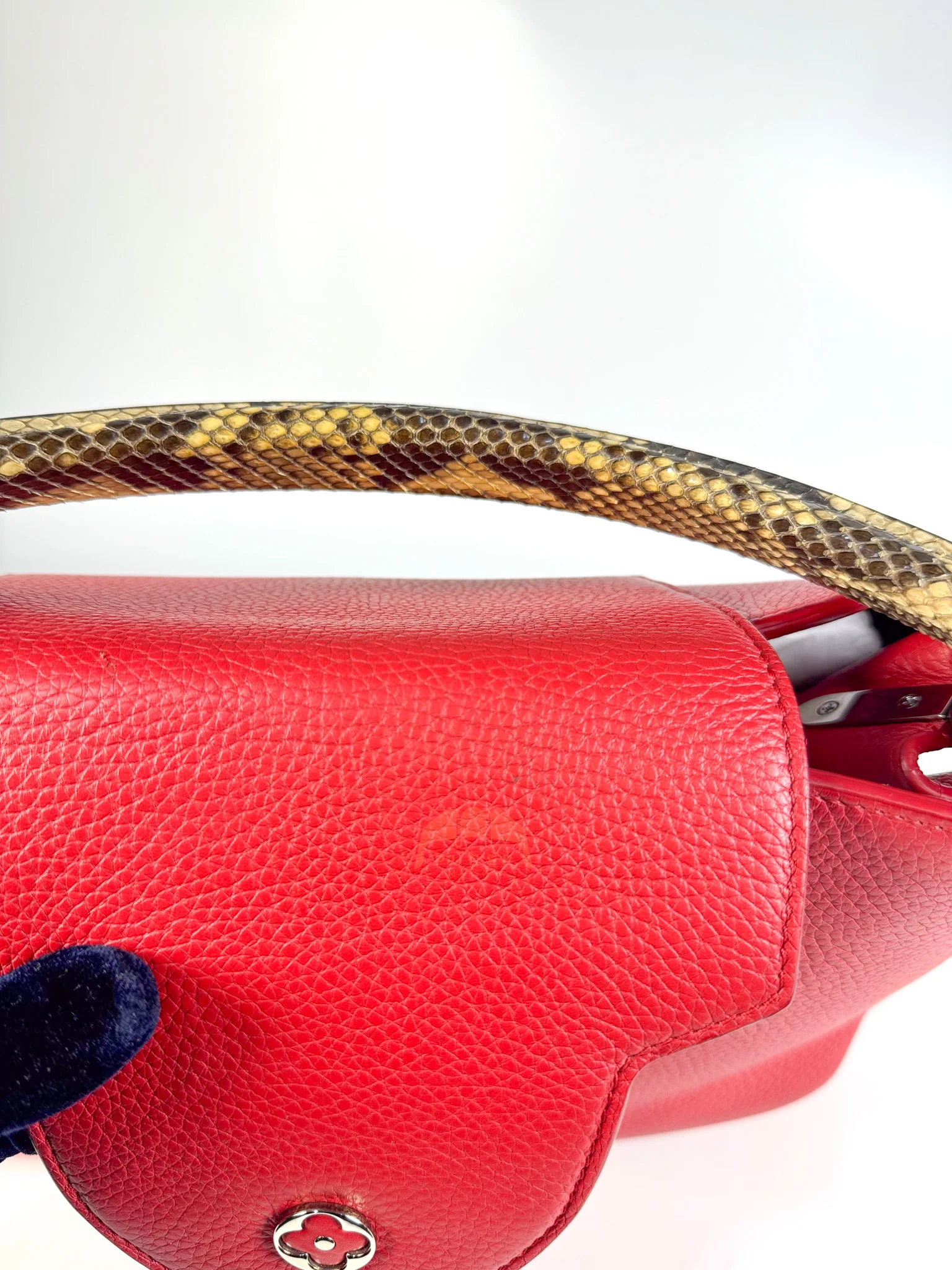 Louis Vuitton Capucines GM Red Python Handle Taurillon Clemence Leather Handbag (Date Code: MI1185) - Image 23