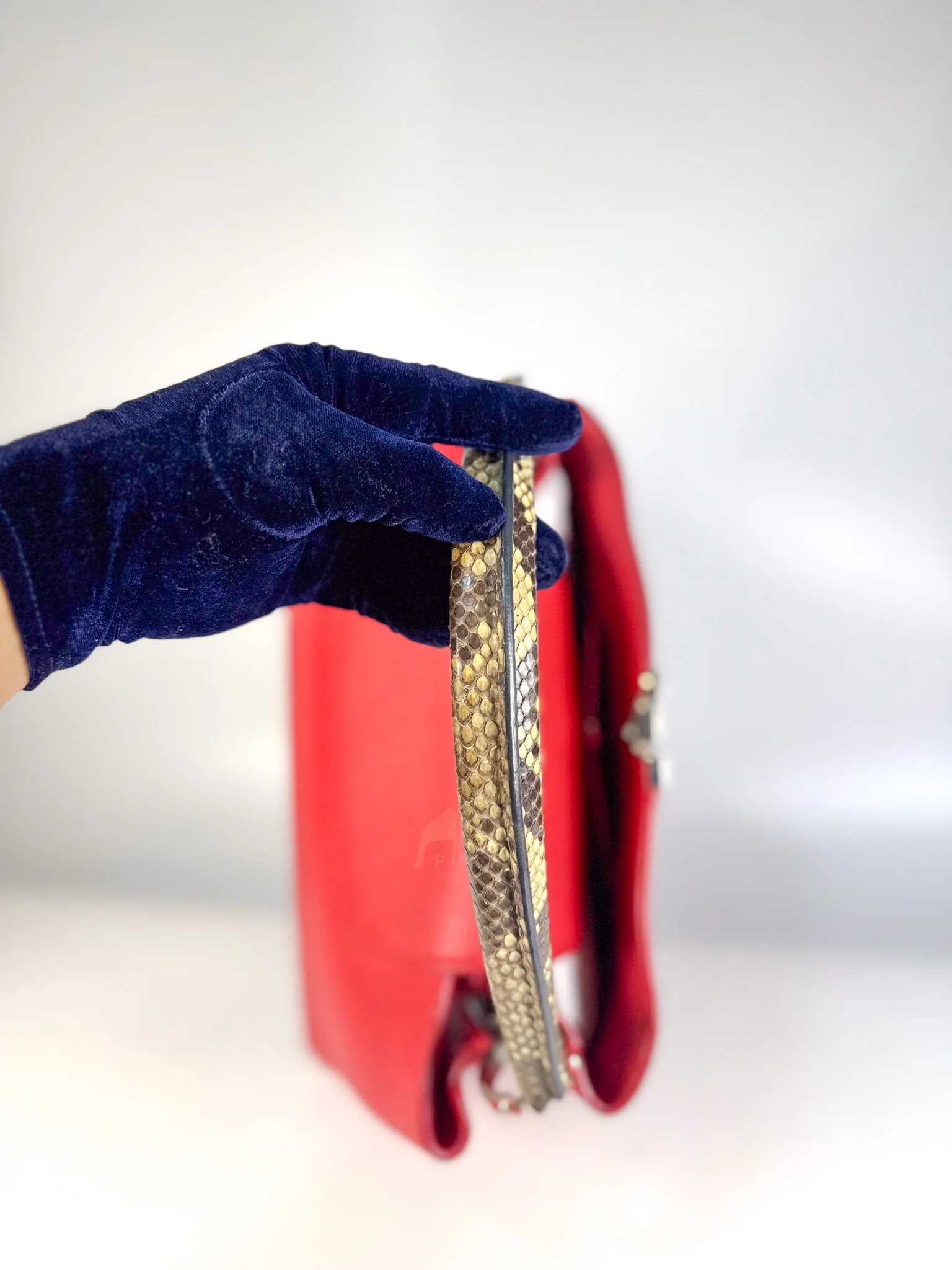 Louis Vuitton Capucines GM Red Python Handle Taurillon Clemence Leather Handbag (Date Code: MI1185) - Image 28