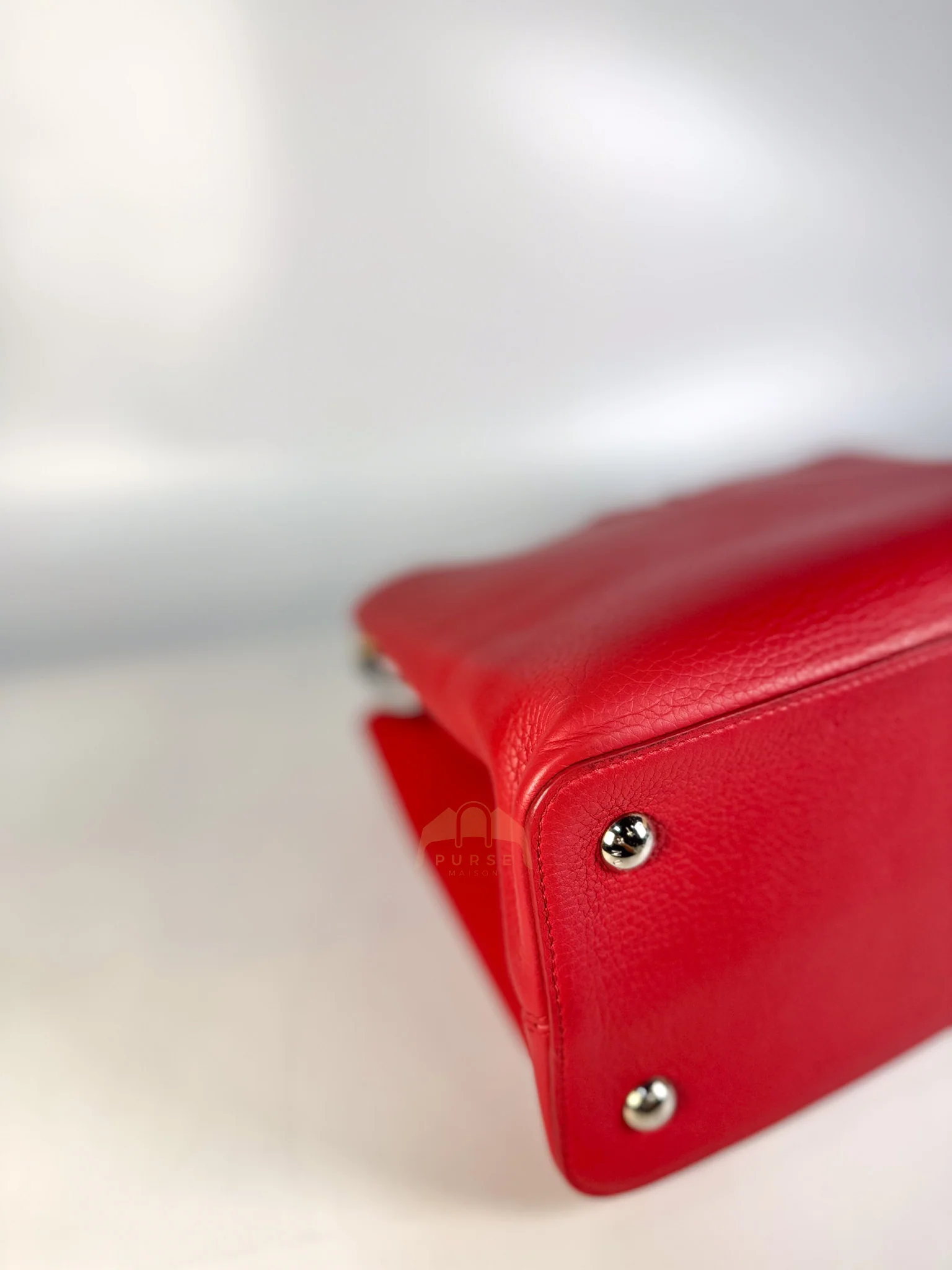 Louis Vuitton Capucines GM Red Python Handle Taurillon Clemence Leather Handbag (Date Code: MI1185) - Image 8
