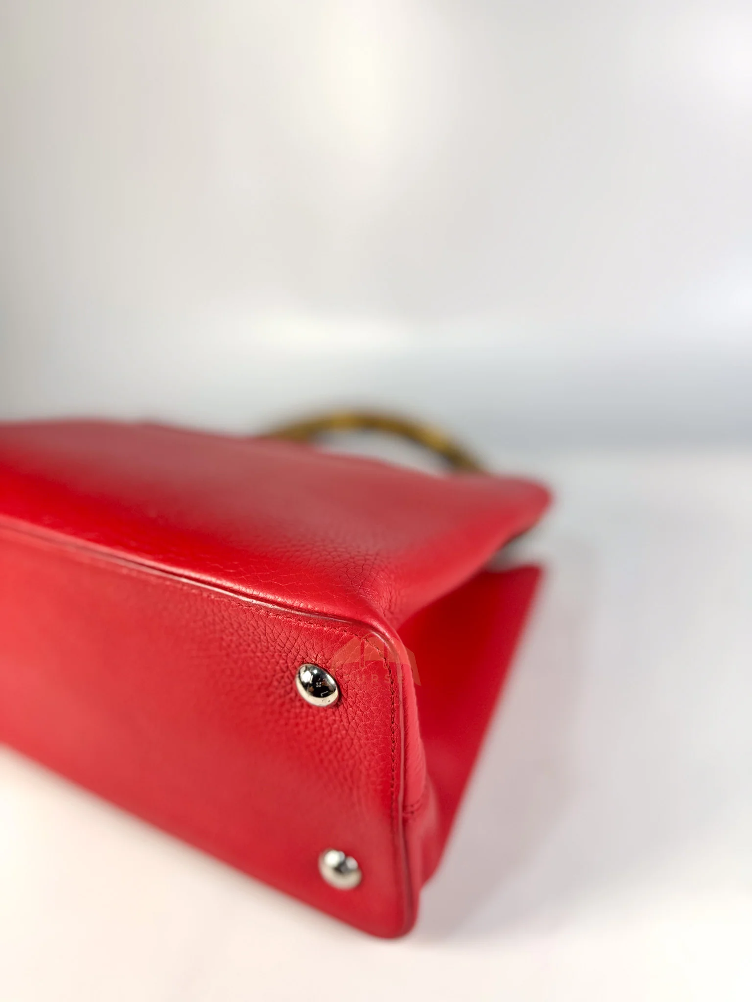 Louis Vuitton Capucines GM Red Python Handle Taurillon Clemence Leather Handbag (Date Code: MI1185) - Image 9