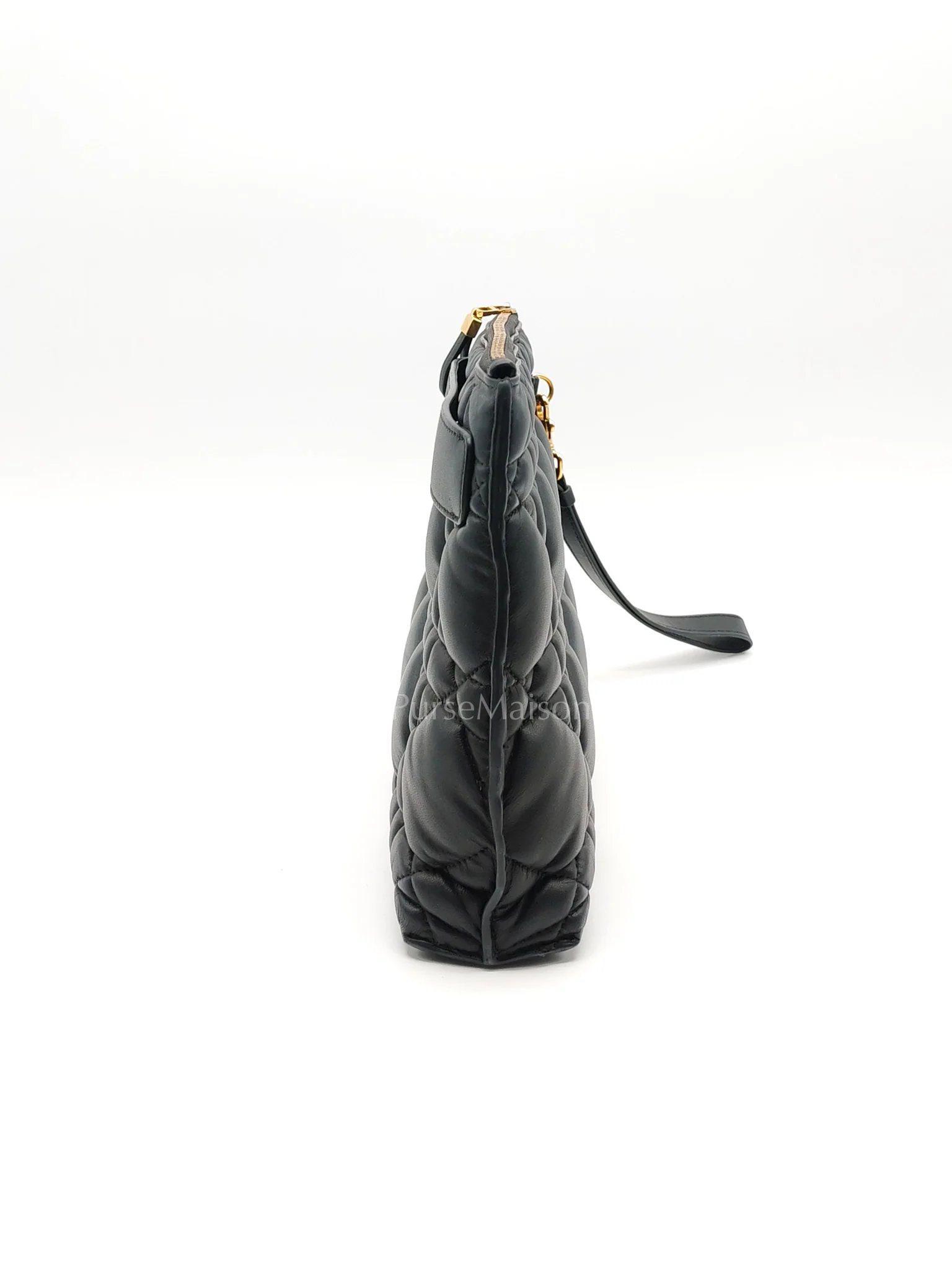 Christian Dior D-Every Large Black Cannage Quilt Lambskin Caro Pouch - Image 5